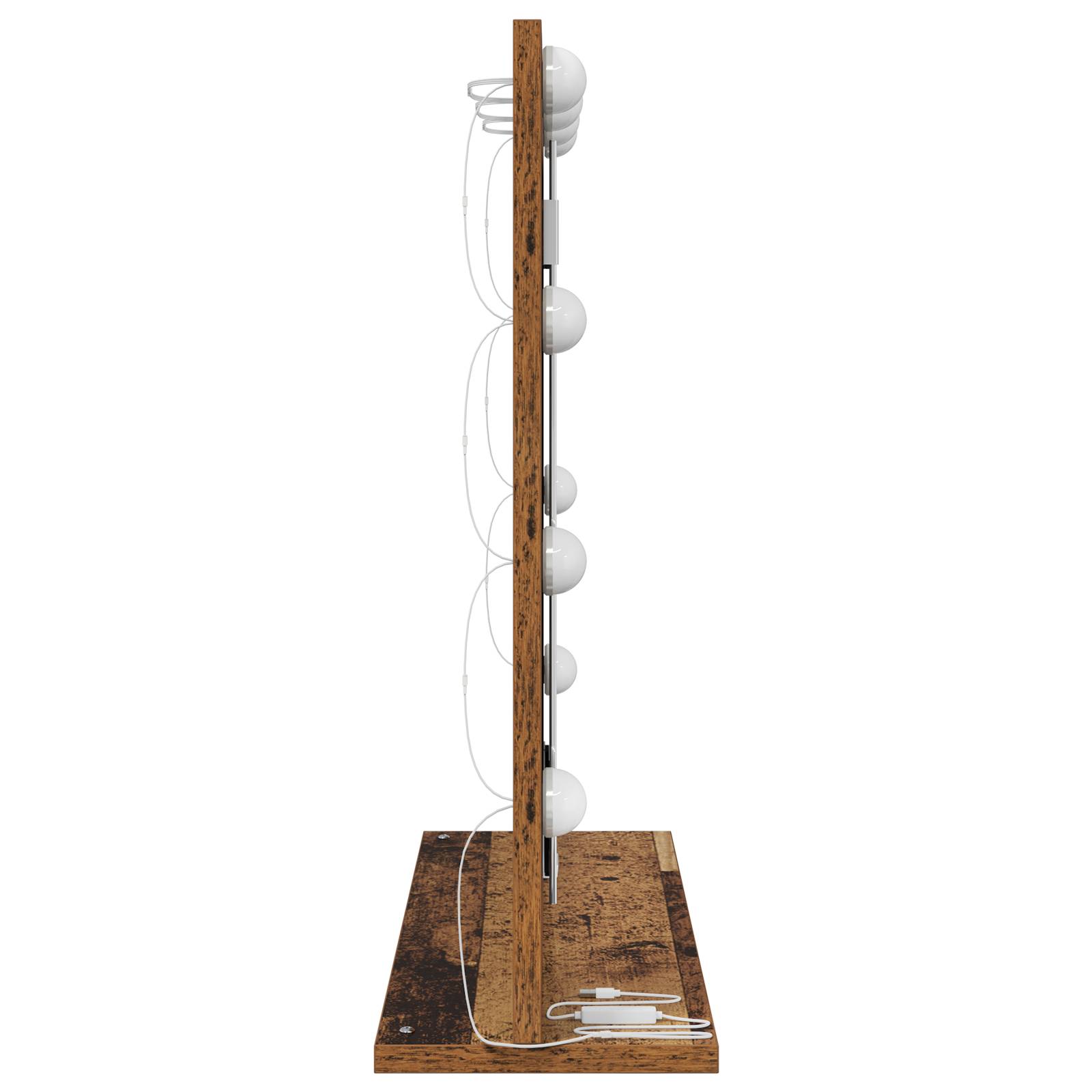 vidaXL Schminkspiegel mit LED-Lichtern Altes Holz 60x55x18 cm