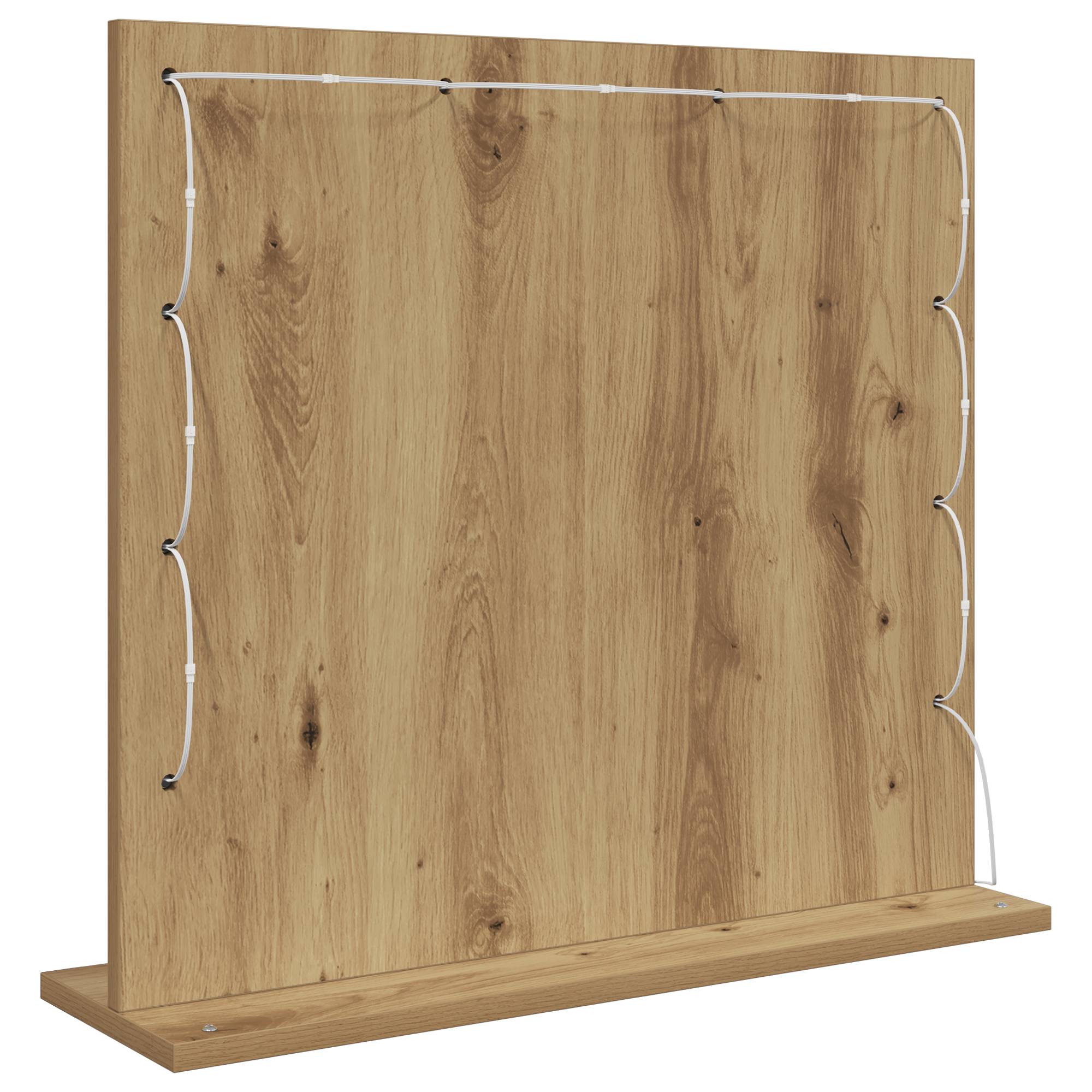 vidaXL Kosmetikspiegel mit LED-Lichtern Artisan Eiche 60x55x18 cm