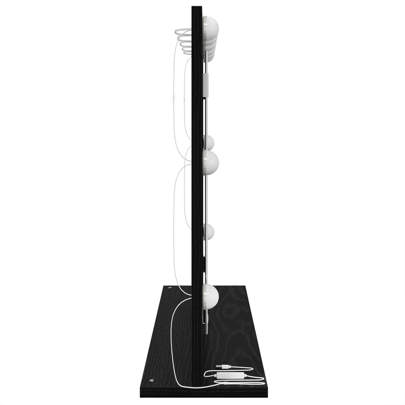 vidaXL Schminkspiegel mit LED-Lichtern Schwarz Eiche 80x55x18 cm
