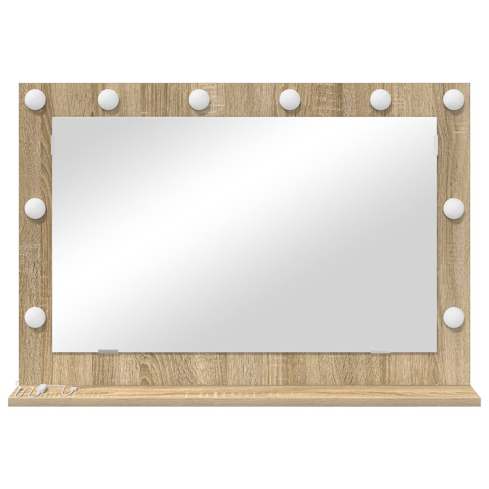 vidaXL Waschspiegel Sonoma Eiche Holzwerkstoff, Glas 80 x 55 x 18 cm