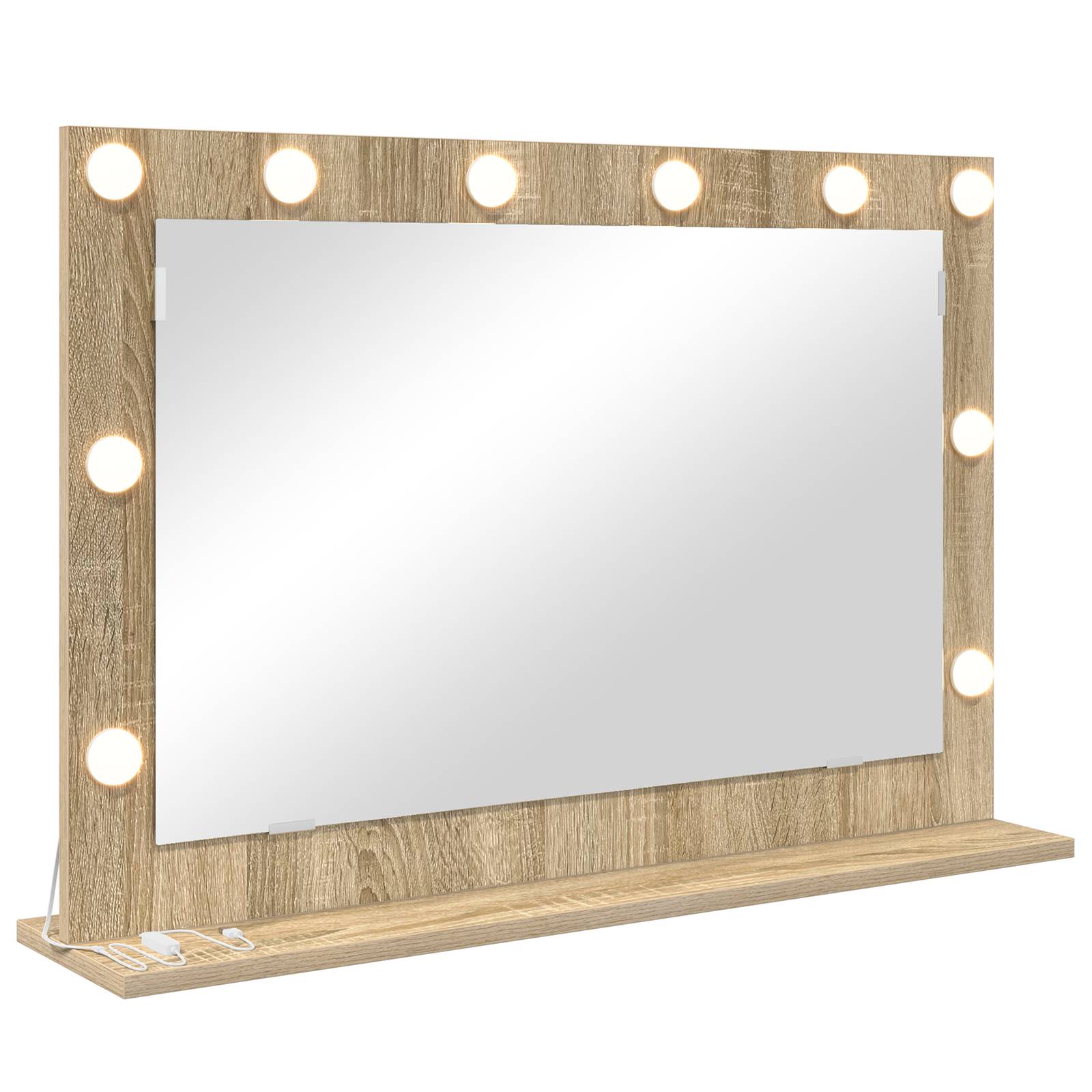 vidaXL Waschspiegel Sonoma Eiche Holzwerkstoff, Glas 80 x 55 x 18 cm