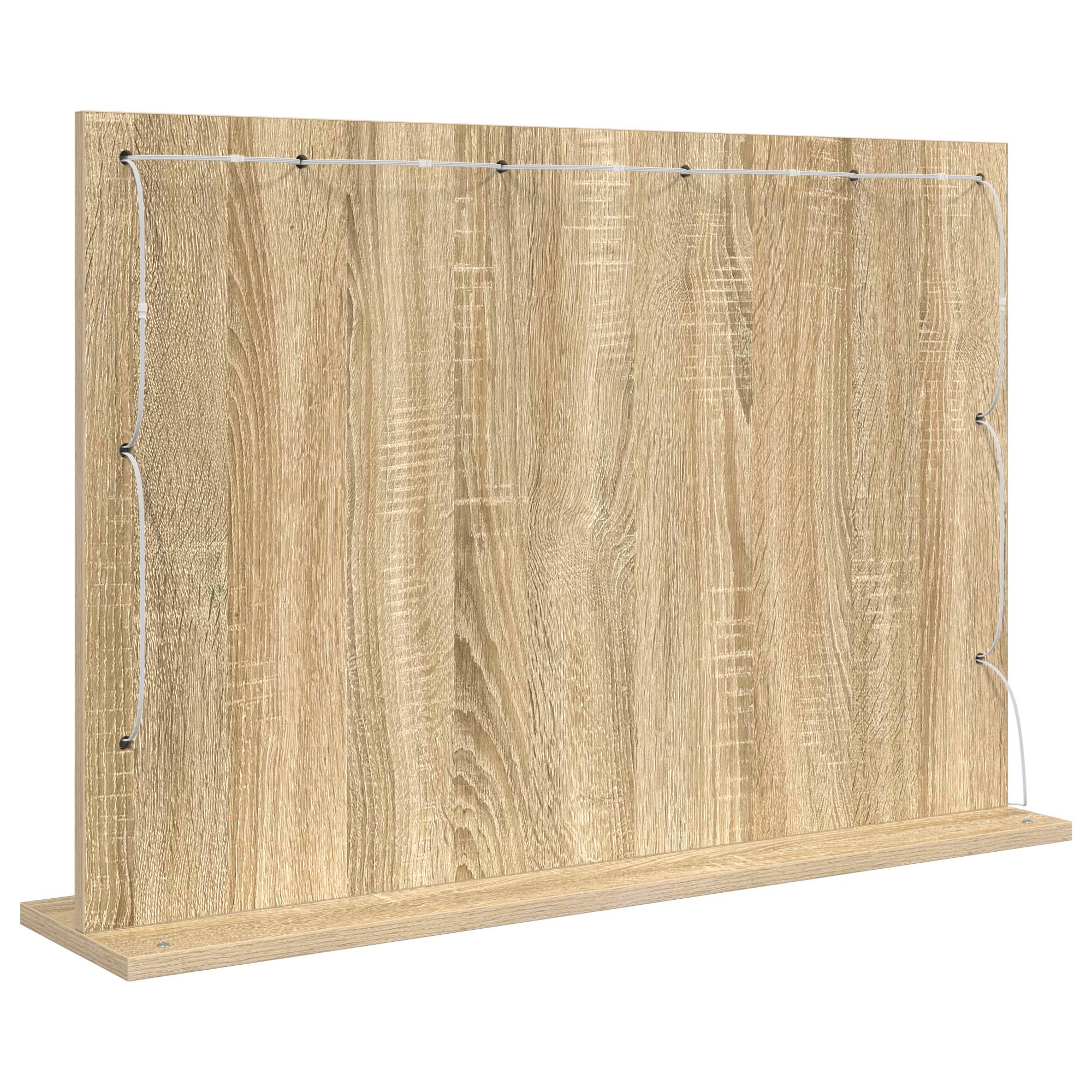 vidaXL Waschspiegel Sonoma Eiche Holzwerkstoff, Glas 80 x 55 x 18 cm