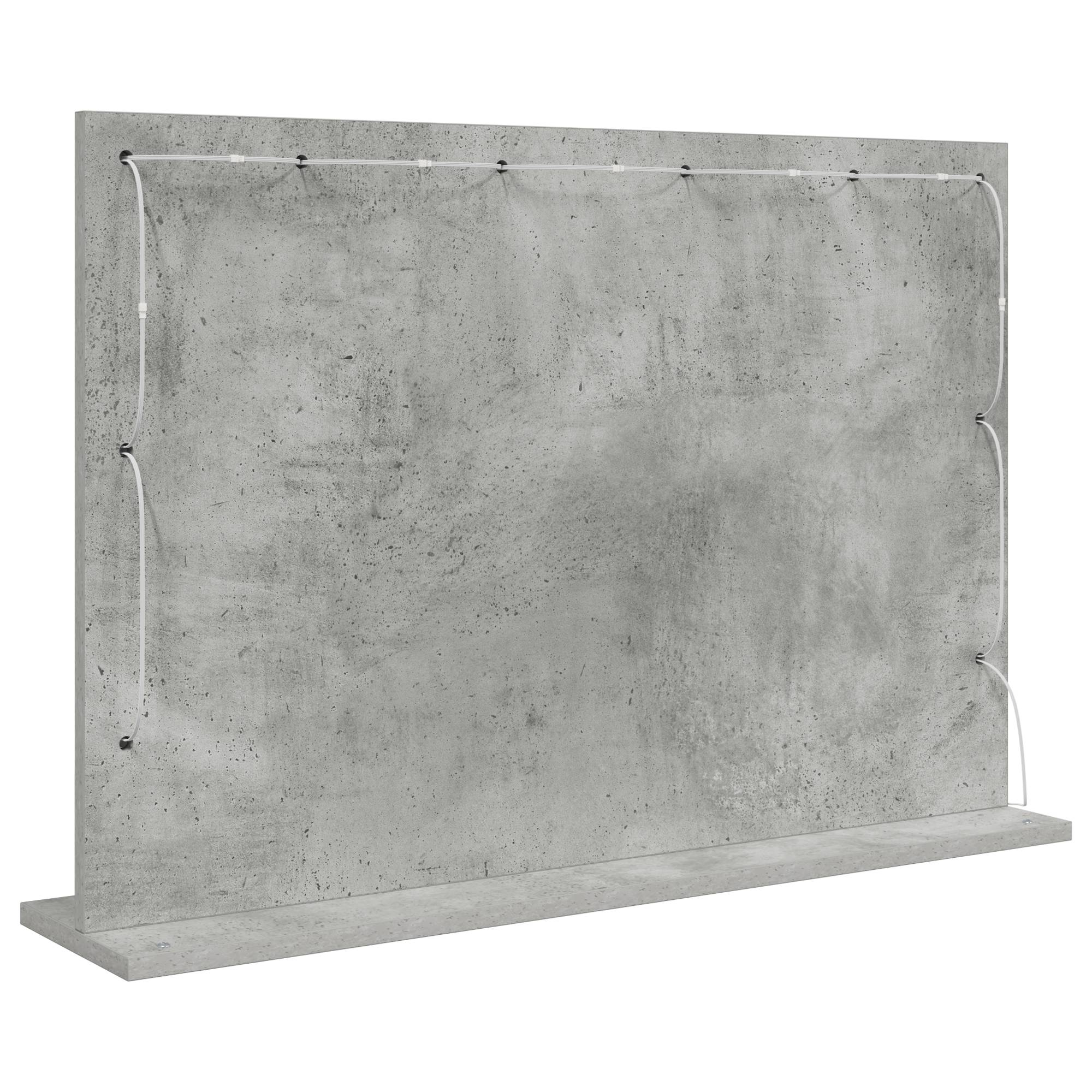 vidaXL Make-Up Spiegel Beton grau Glas 80 x 55 x 18 cm Rechteckig