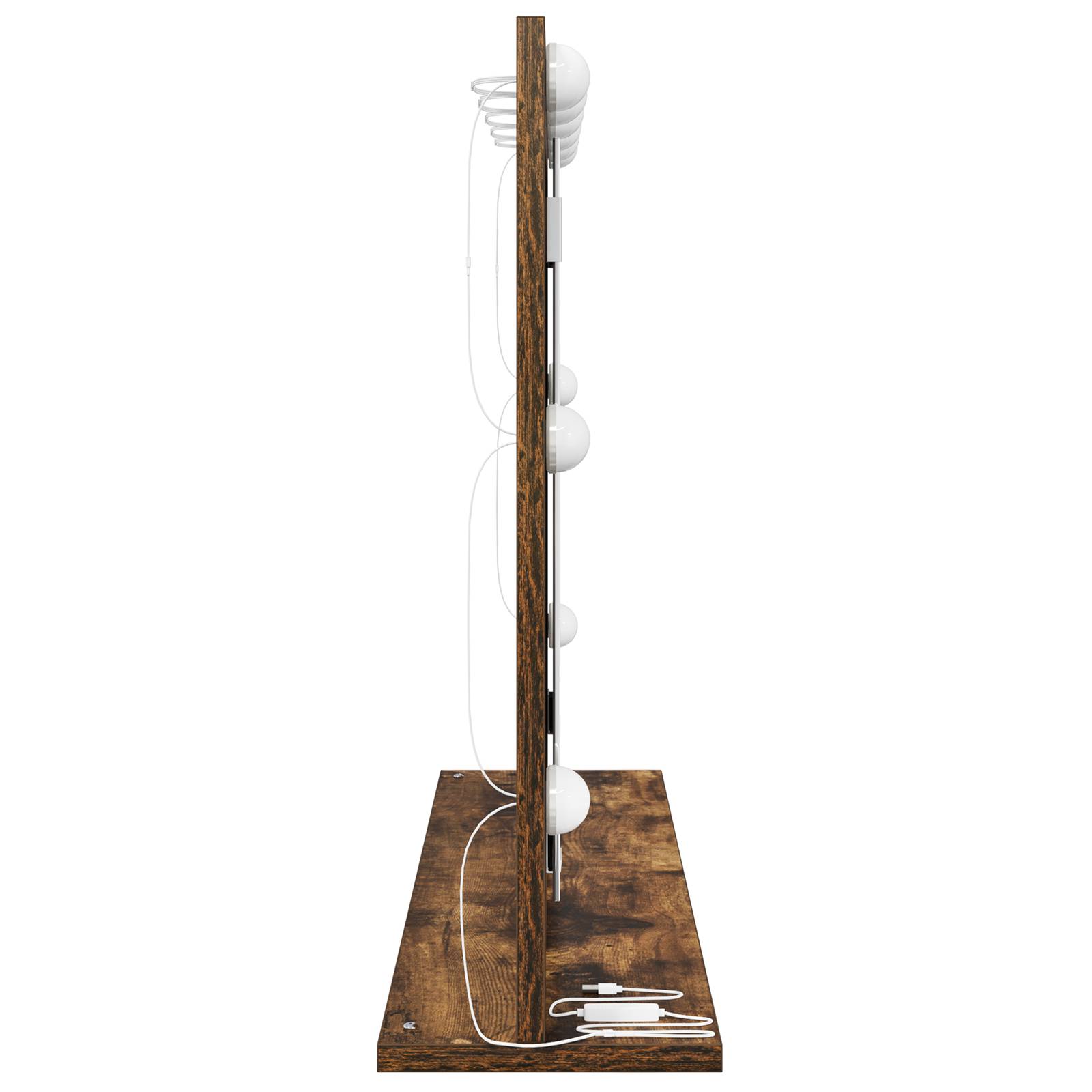 vidaXL Kosmetikspiegel Geräucherte Eiche Holz und Glas 80 x 55 x 18 cm