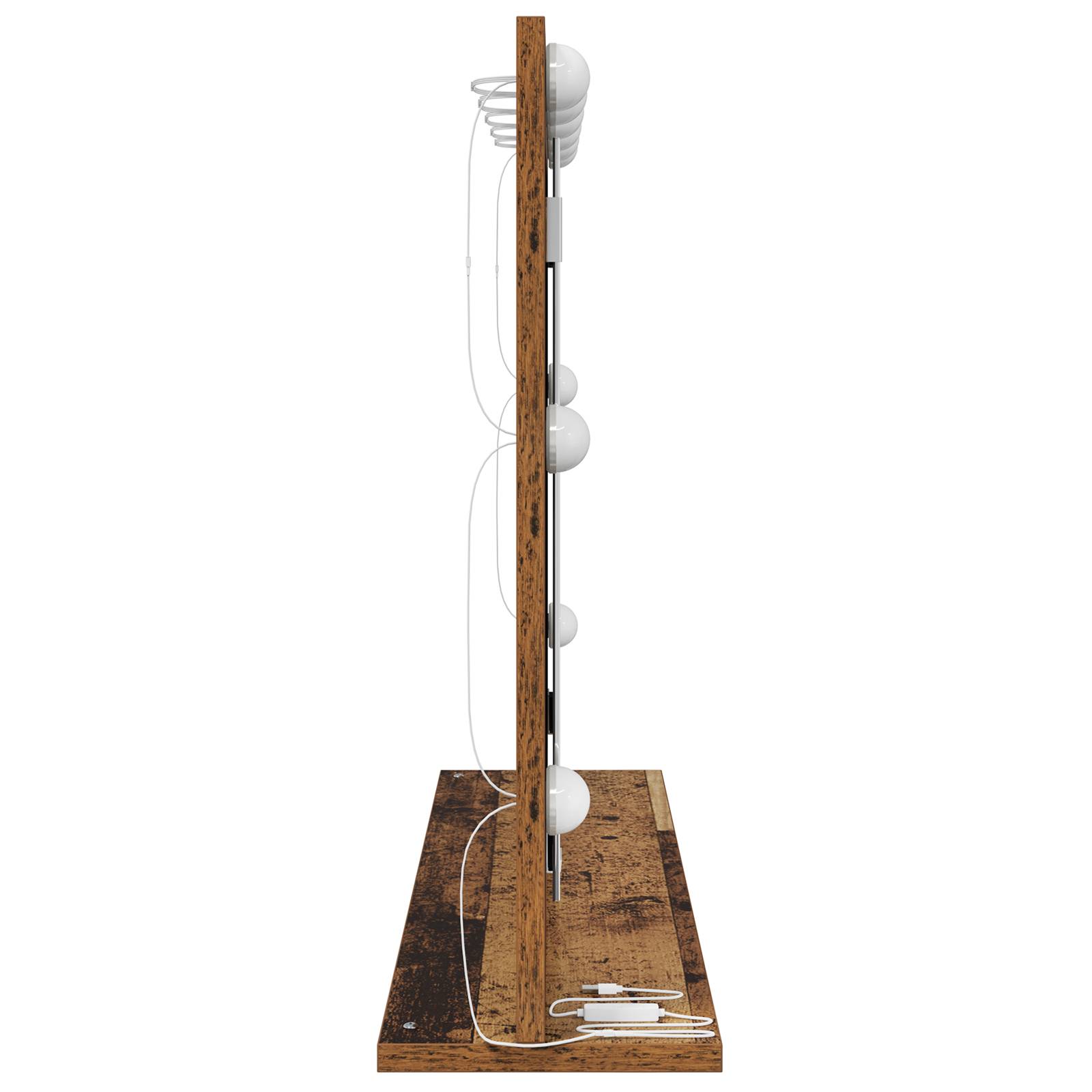 vidaXL Kosmetikspiegel Altes Holz Massivholz und Glas 80 x 55 x 18 cm