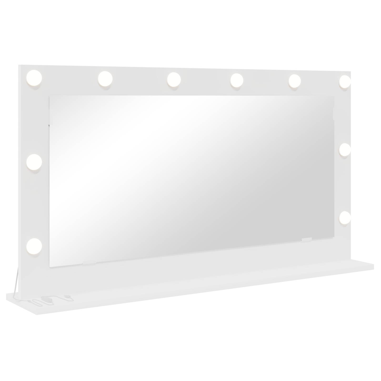 vidaXL Schminkspiegel mit LED-Lichtern Weiß 100x55x18 cm