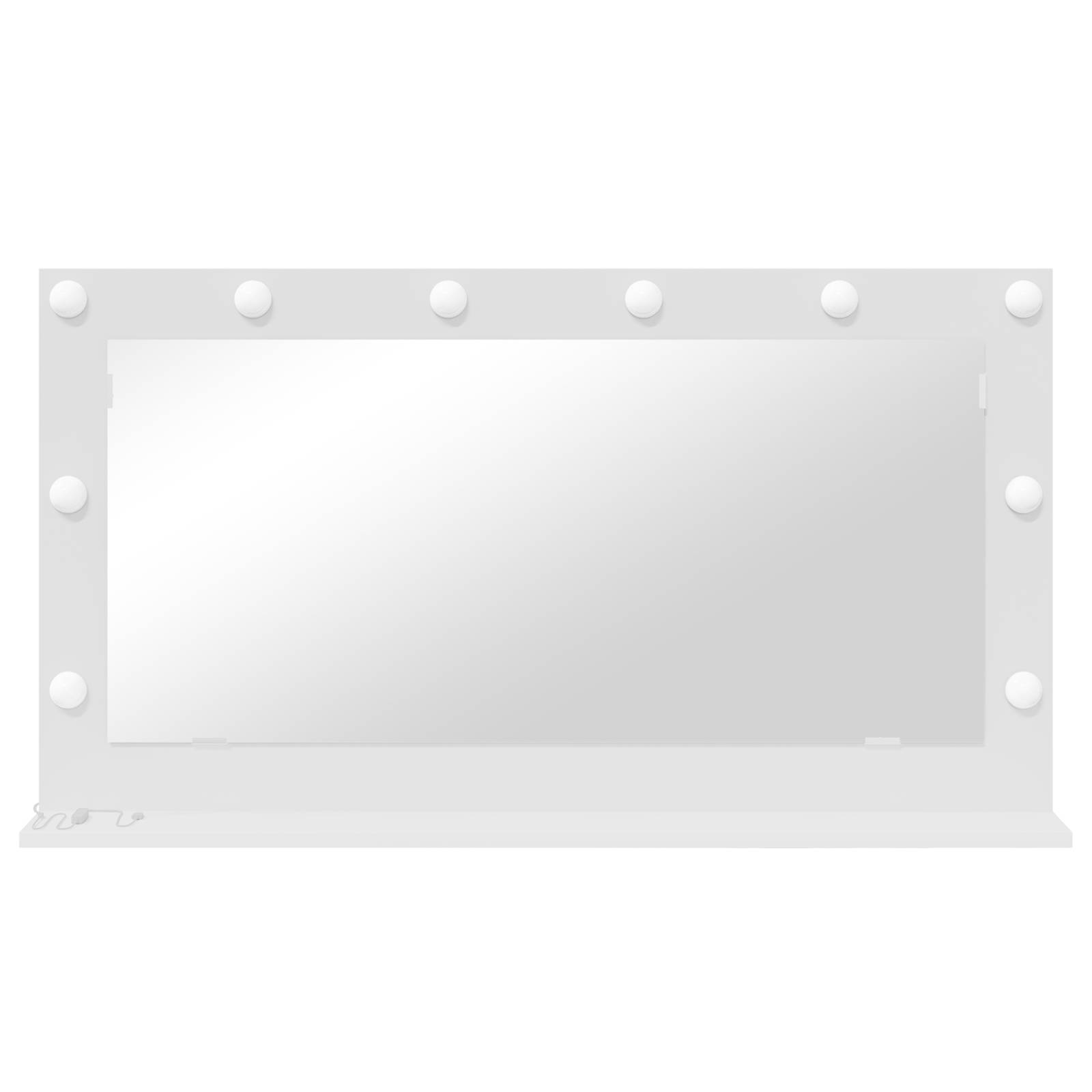 vidaXL Schminkspiegel mit LED-Lichtern Weiß 100x55x18 cm