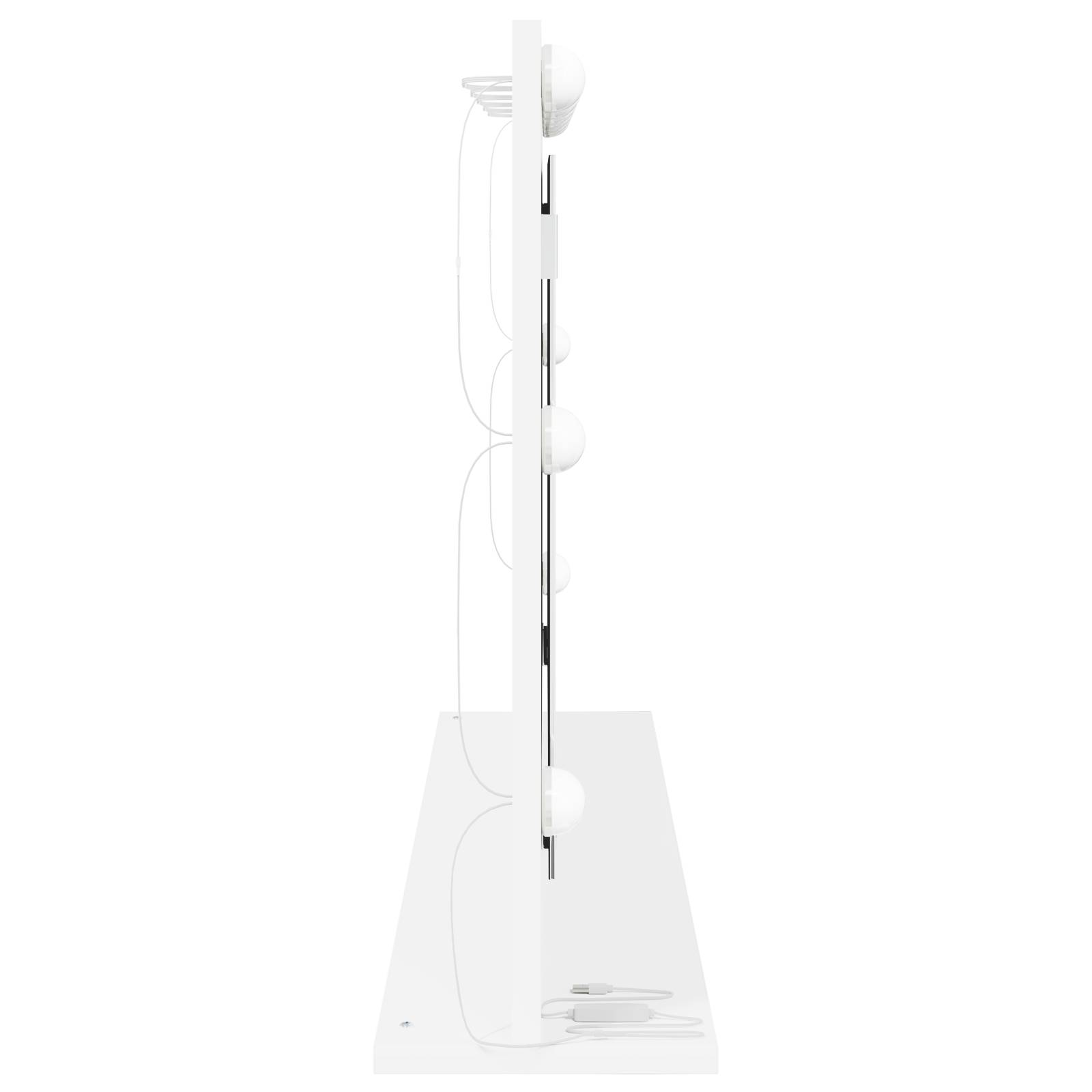 vidaXL Schminkspiegel mit LED-Lichtern Weiß 100x55x18 cm