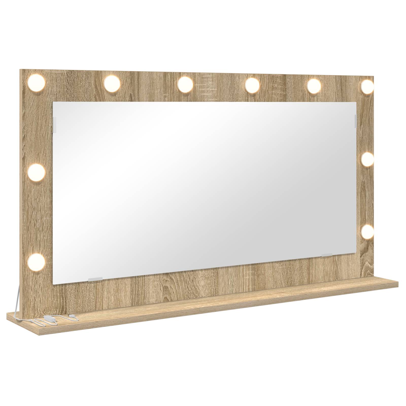 vidaXL Kosmetikspiegel Sonoma Eiche MDF, Glas 100 x 55 x 18 cm
