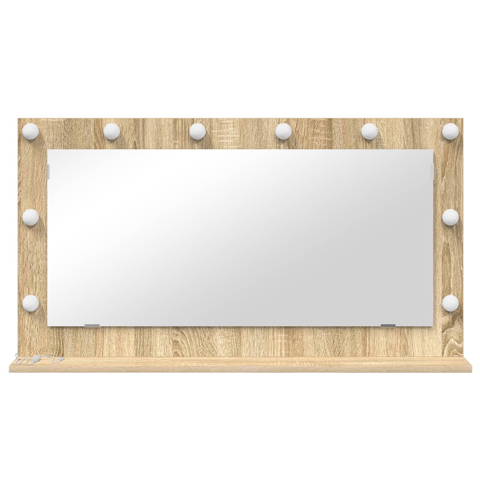 vidaXL Kosmetikspiegel Sonoma Eiche MDF, Glas 100 x 55 x 18 cm
