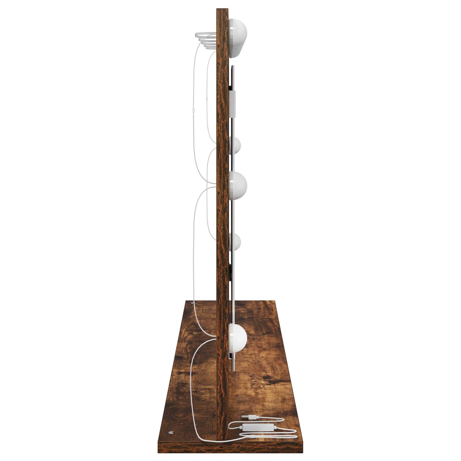 vidaXL Schminkspiegel Geräucherte Eiche Holz, Glas 100 x 55 x 18 cm