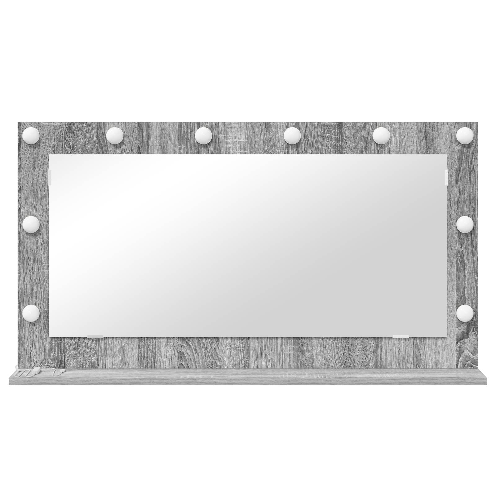 vidaXL Kosmetikspiegel Grau Sonoma Spanplatte, Glas 100 x 55 x 18 cm