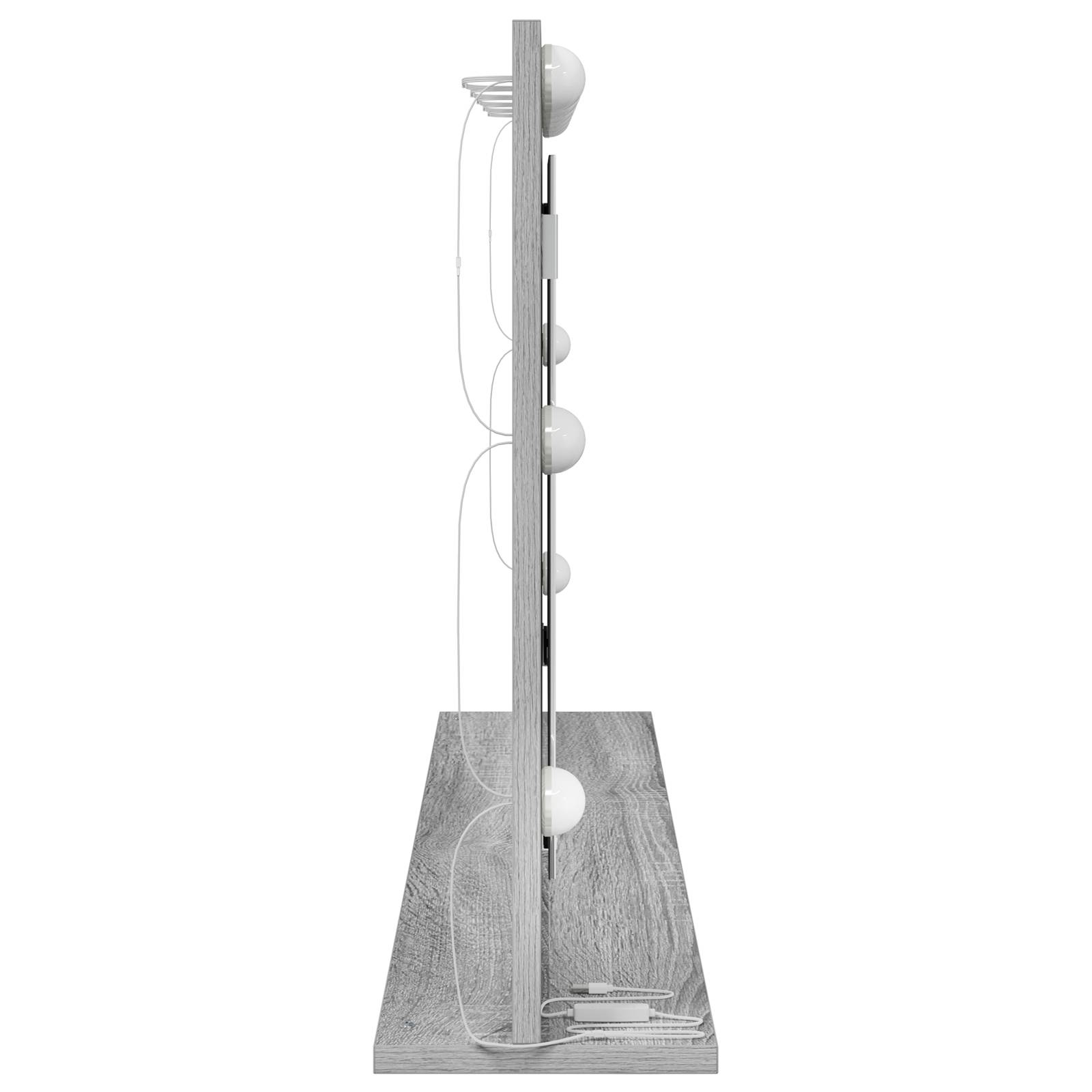 vidaXL Kosmetikspiegel Grau Sonoma Spanplatte, Glas 100 x 55 x 18 cm