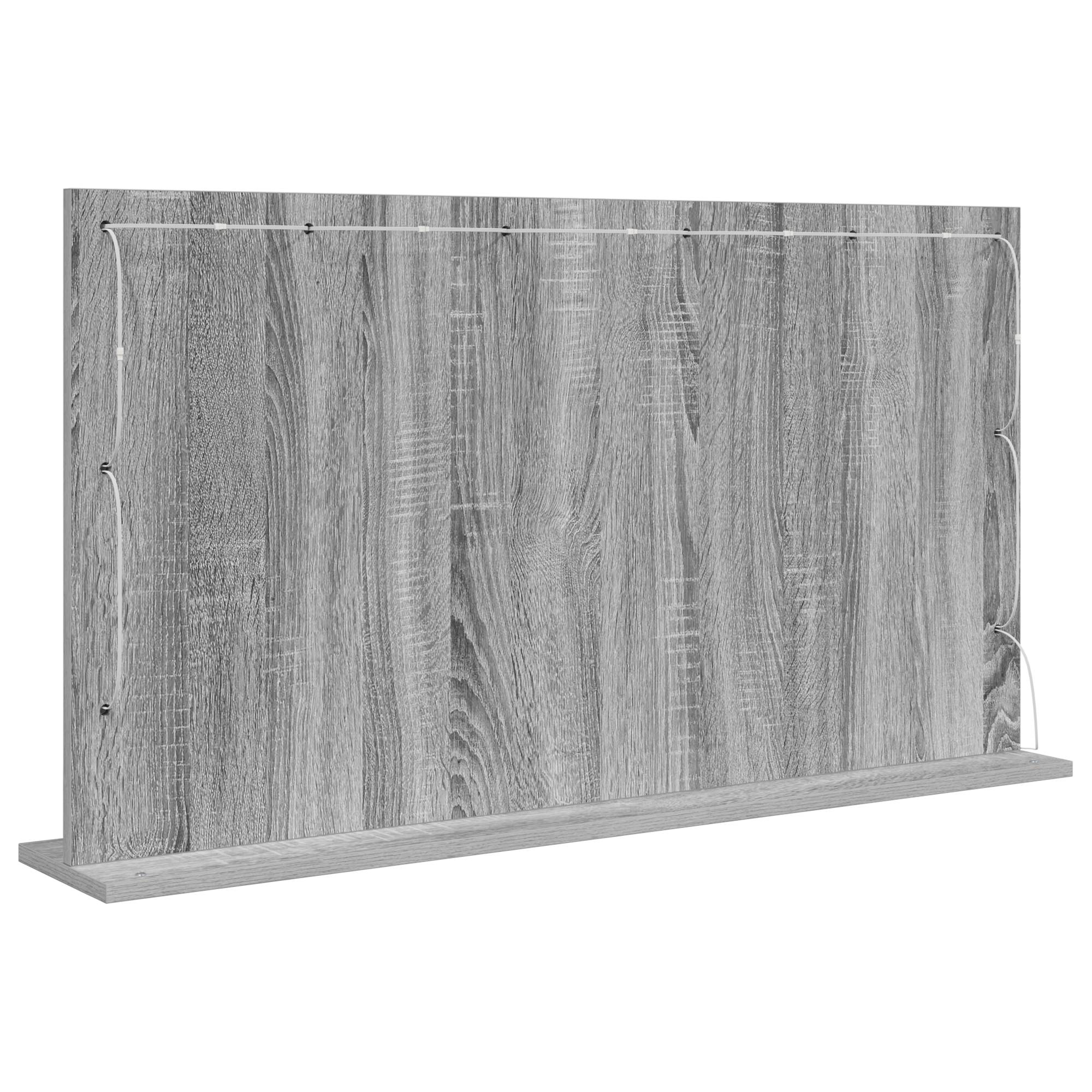 vidaXL Kosmetikspiegel Grau Sonoma Spanplatte, Glas 100 x 55 x 18 cm