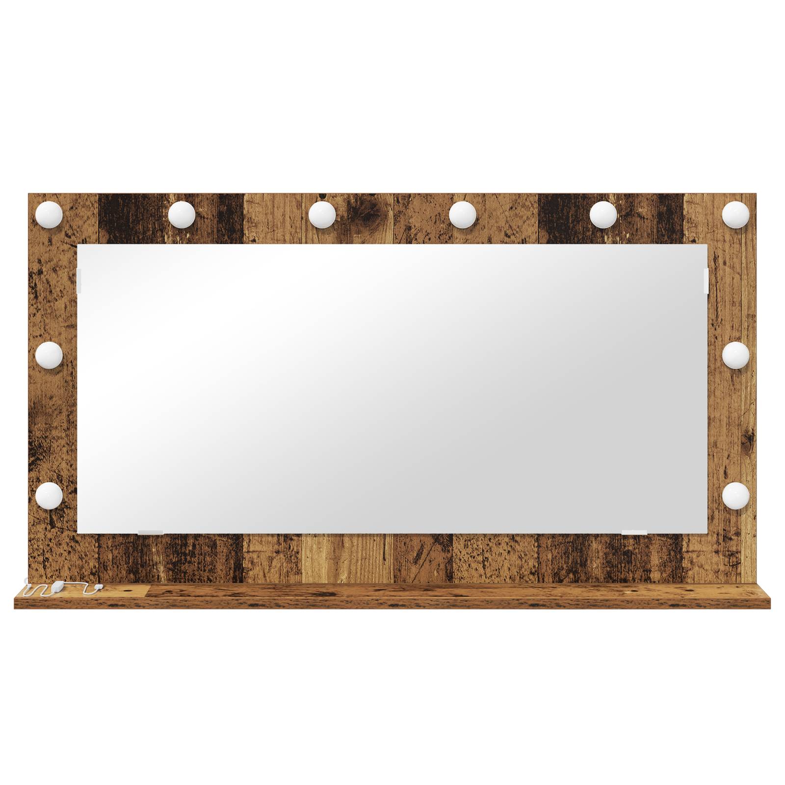 vidaXL Kosmetikspiegel Altes Holz Holz und Glas 100 x 55 x 18 cm Spiegel