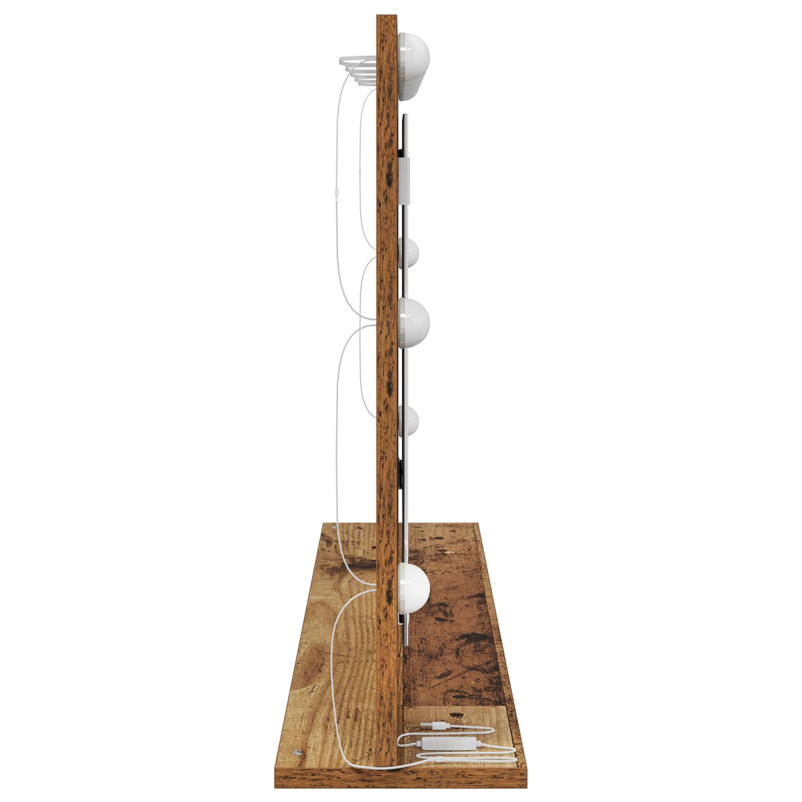 vidaXL Kosmetikspiegel Altes Holz Holz und Glas 100 x 55 x 18 cm Spiegel