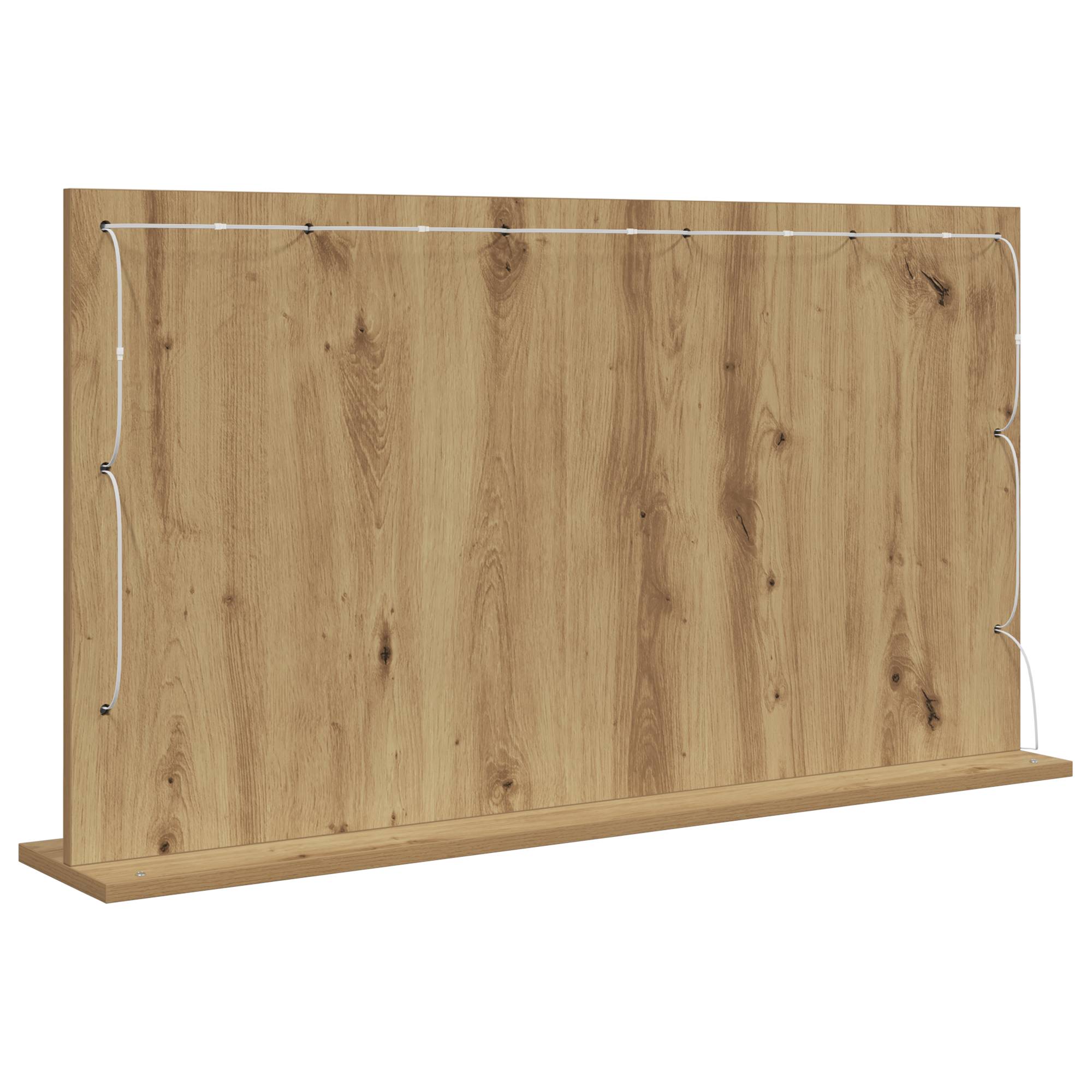 vidaXL Kosmetikspiegel Artisan Eiche Holz und Glas 100 x 55 cm