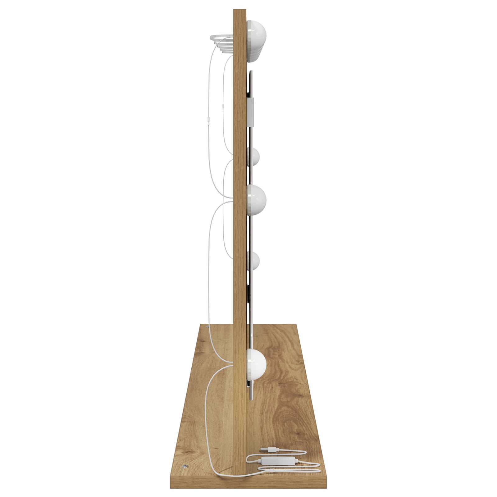 vidaXL Kosmetikspiegel Artisan Eiche Holz und Glas 100 x 55 cm