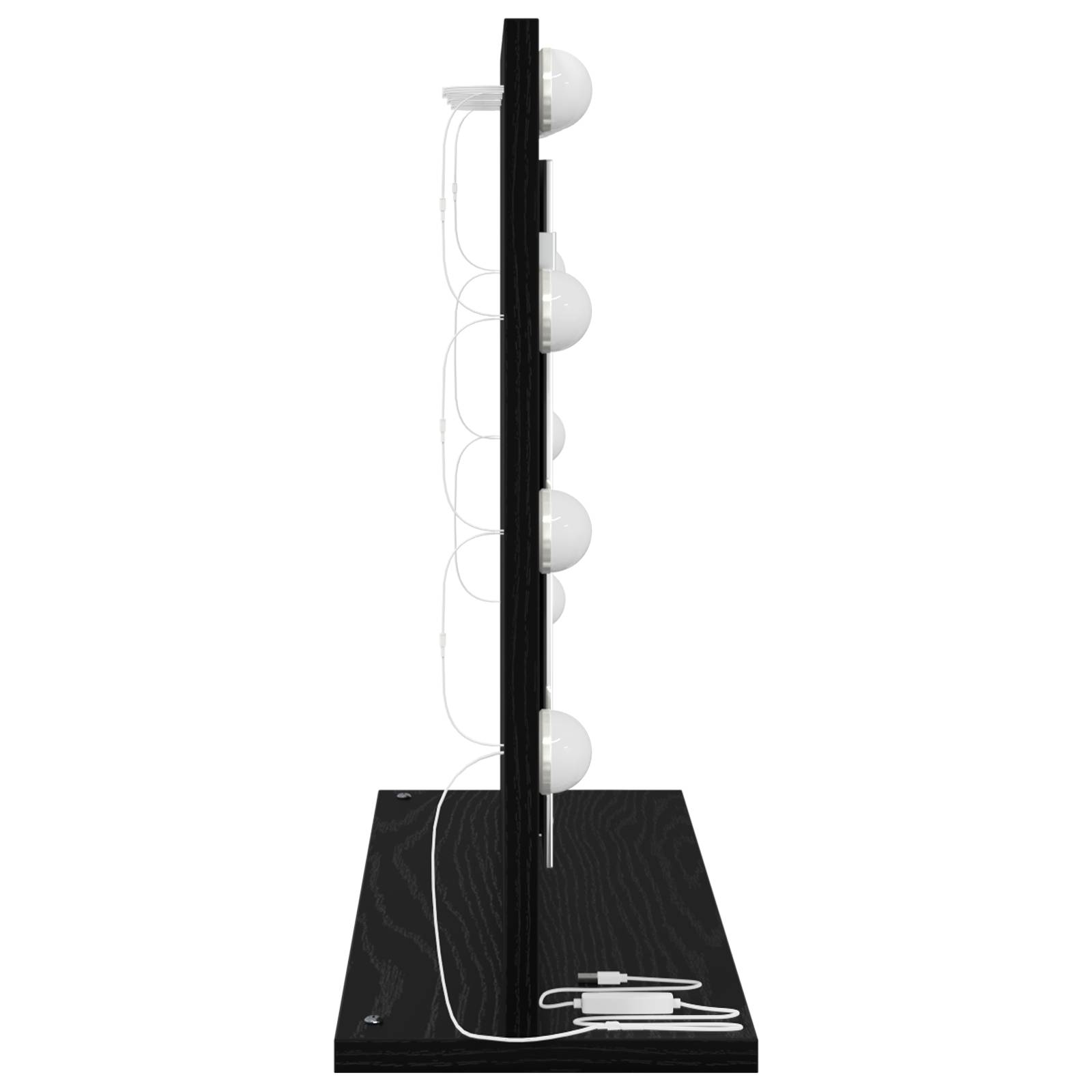 vidaXL Kosmetikspiegel mit LED-Lichtern Schwarz Eichenholz 60x45x18 cm
