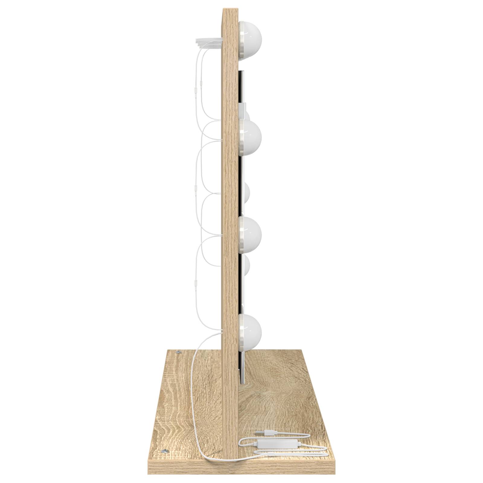 vidaXL Kosmetikspiegel Sonoma-Eiche Holzwerkstoff, Glas Standard Spiegel