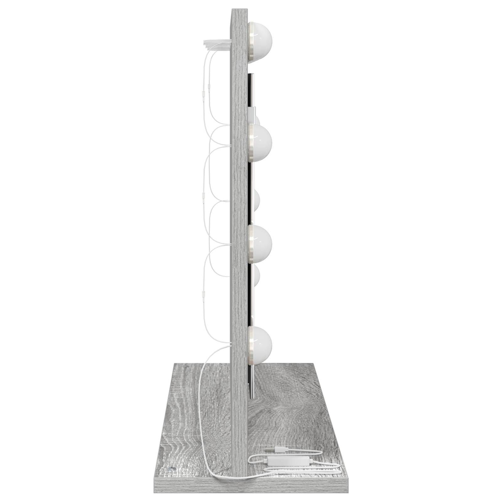 vidaXL Kosmetikspiegel Graues Sonoma MDF, Glas 60 x 45 x 18 cm