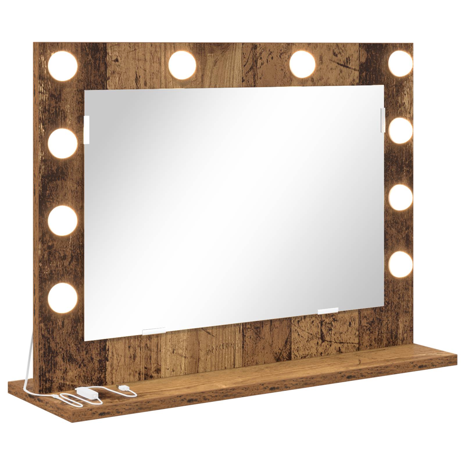 vidaXL Kosmetikspiegel Alte Holzoptik Holz 60 x 45 x 18 cm Spiegel