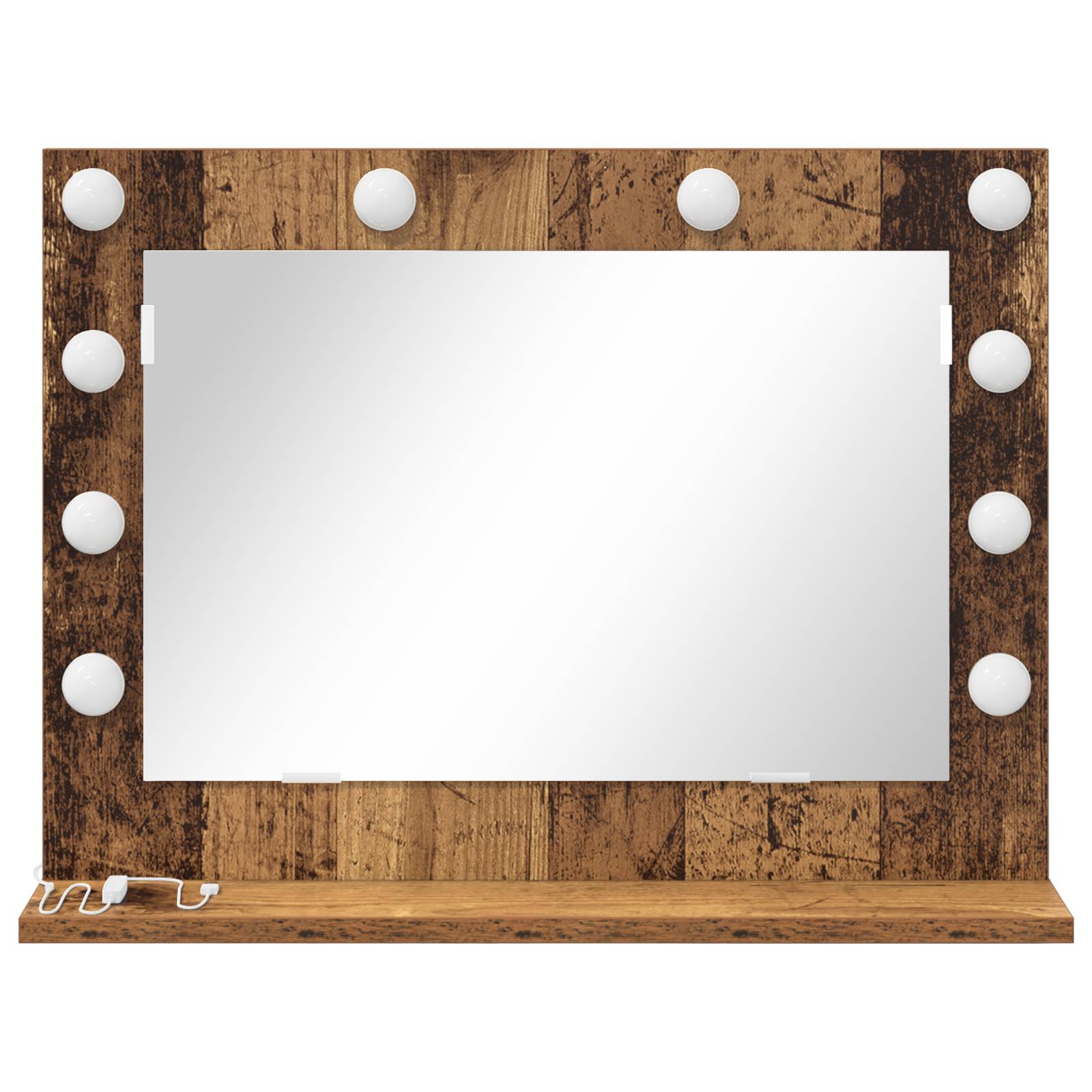 vidaXL Kosmetikspiegel Alte Holzoptik Holz 60 x 45 x 18 cm Spiegel