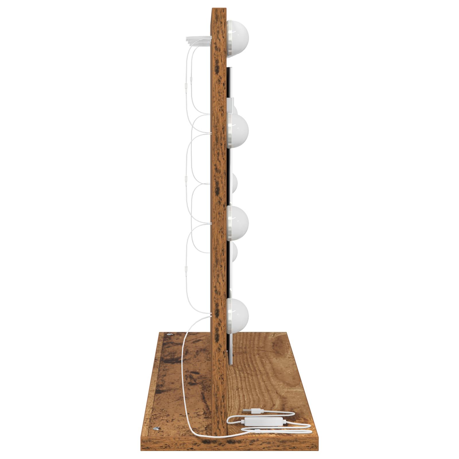 vidaXL Kosmetikspiegel Alte Holzoptik Holz 60 x 45 x 18 cm Spiegel