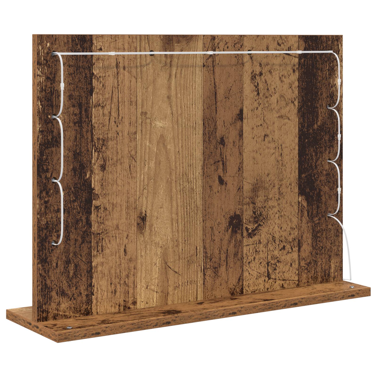 vidaXL Kosmetikspiegel Alte Holzoptik Holz 60 x 45 x 18 cm Spiegel