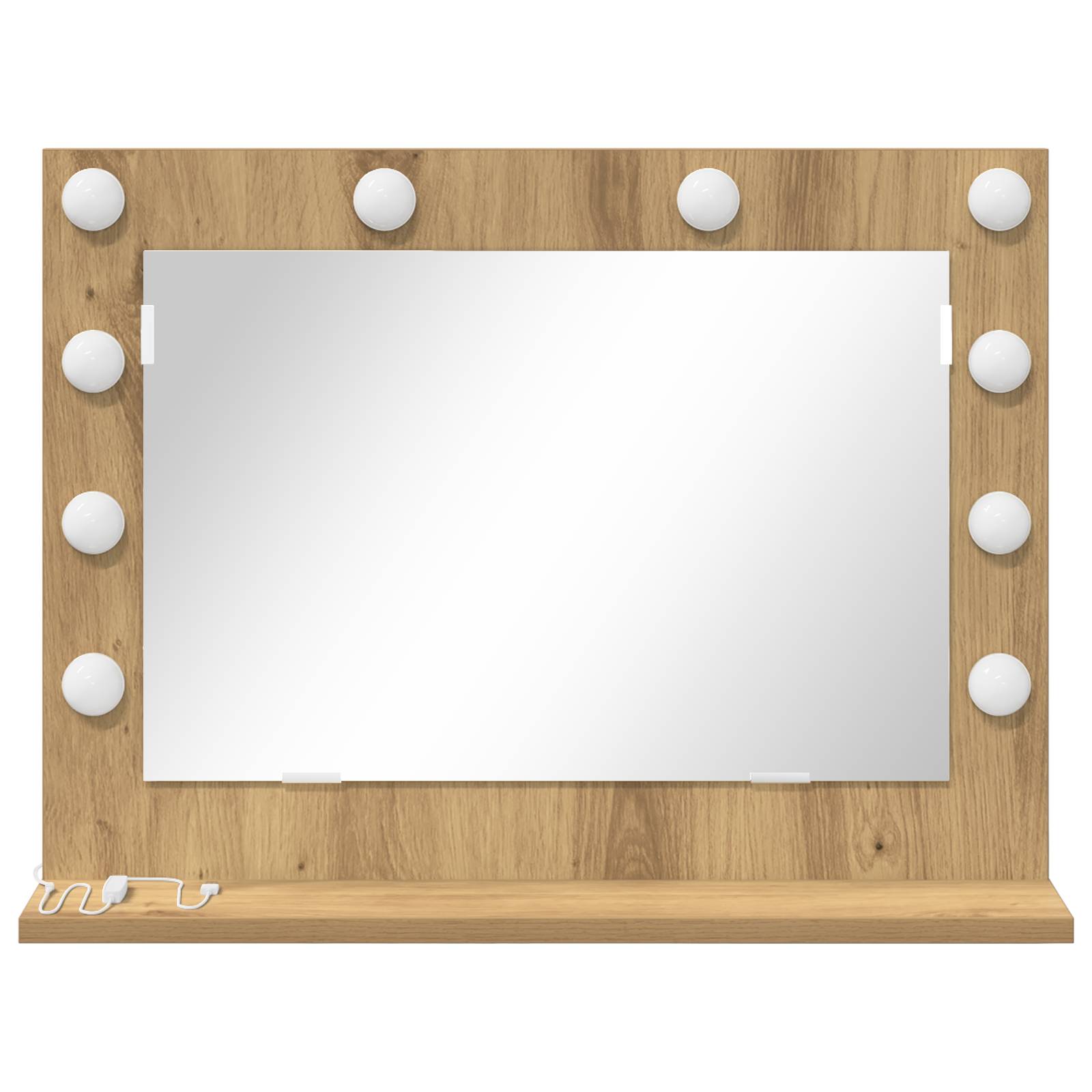 vidaXL Kosmetikspiegel Handwerkliche Eiche Holzwerkstoff 60 x 45 x 18 cm