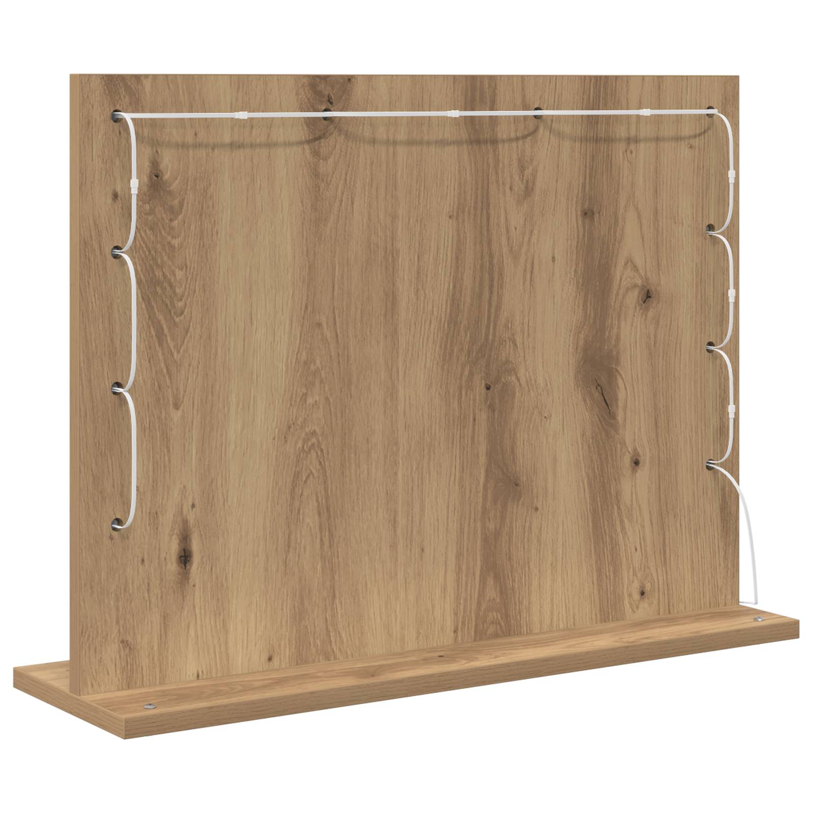 vidaXL Kosmetikspiegel Handwerkliche Eiche Holzwerkstoff 60 x 45 x 18 cm