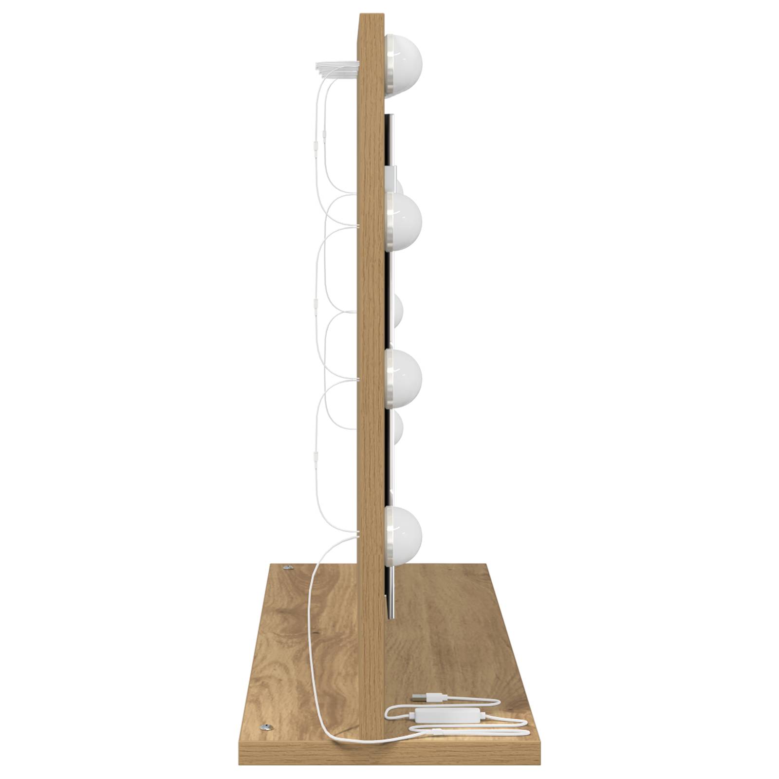 vidaXL Kosmetikspiegel Handwerkliche Eiche Holzwerkstoff 60 x 45 x 18 cm