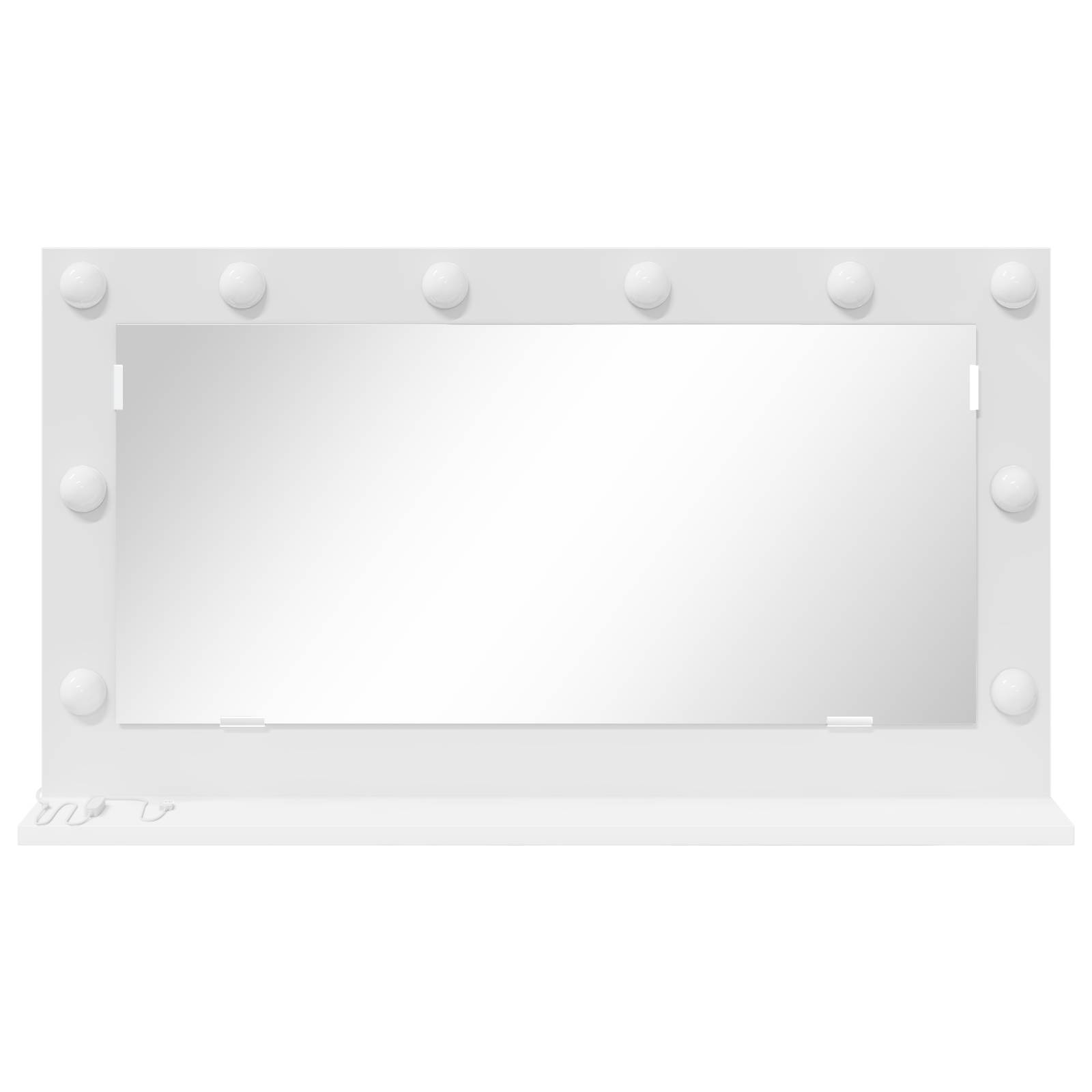 vidaXL Kosmetikspiegel mit LED-Lichtern Weiß 80x45x18 cm