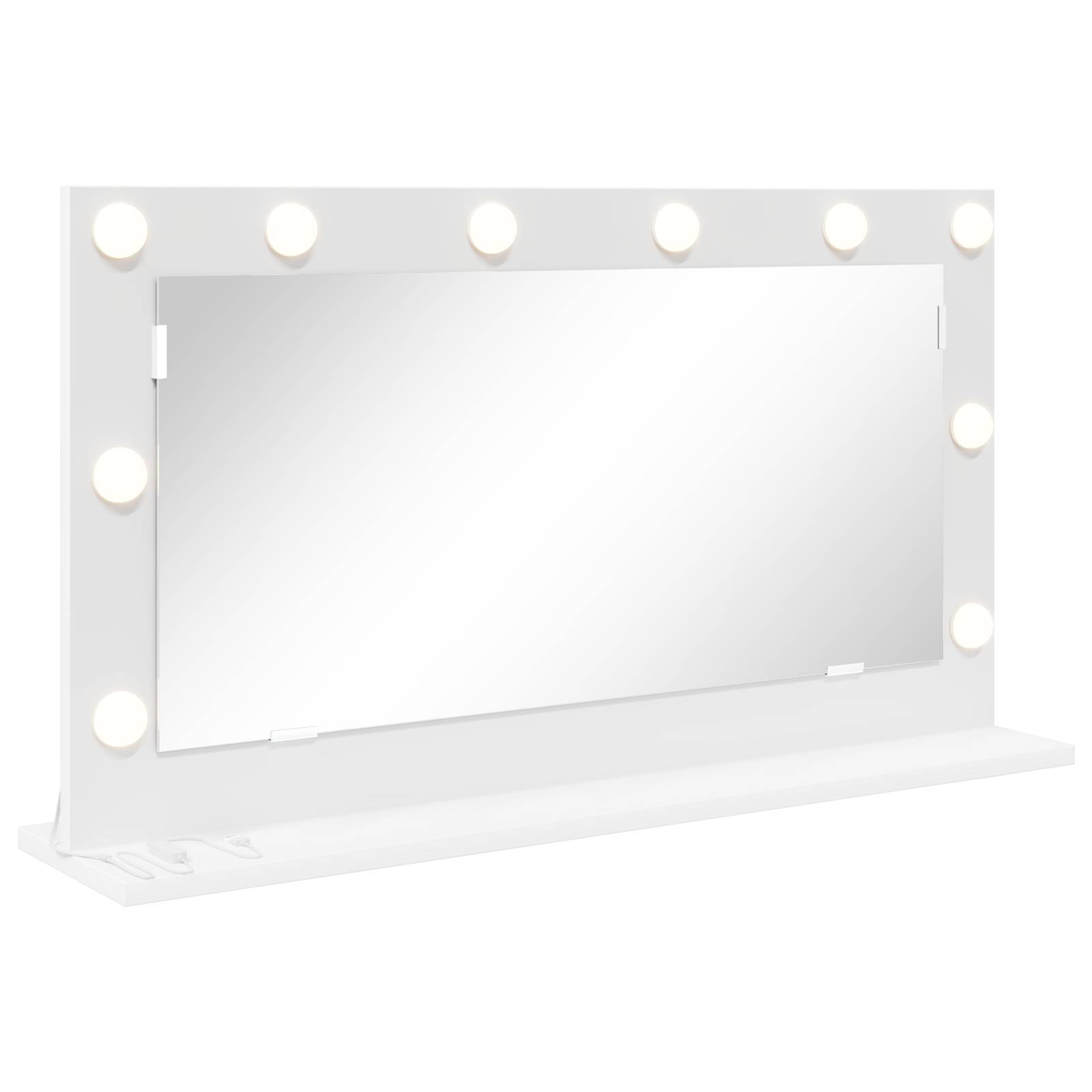 vidaXL Kosmetikspiegel mit LED-Lichtern Weiß 80x45x18 cm