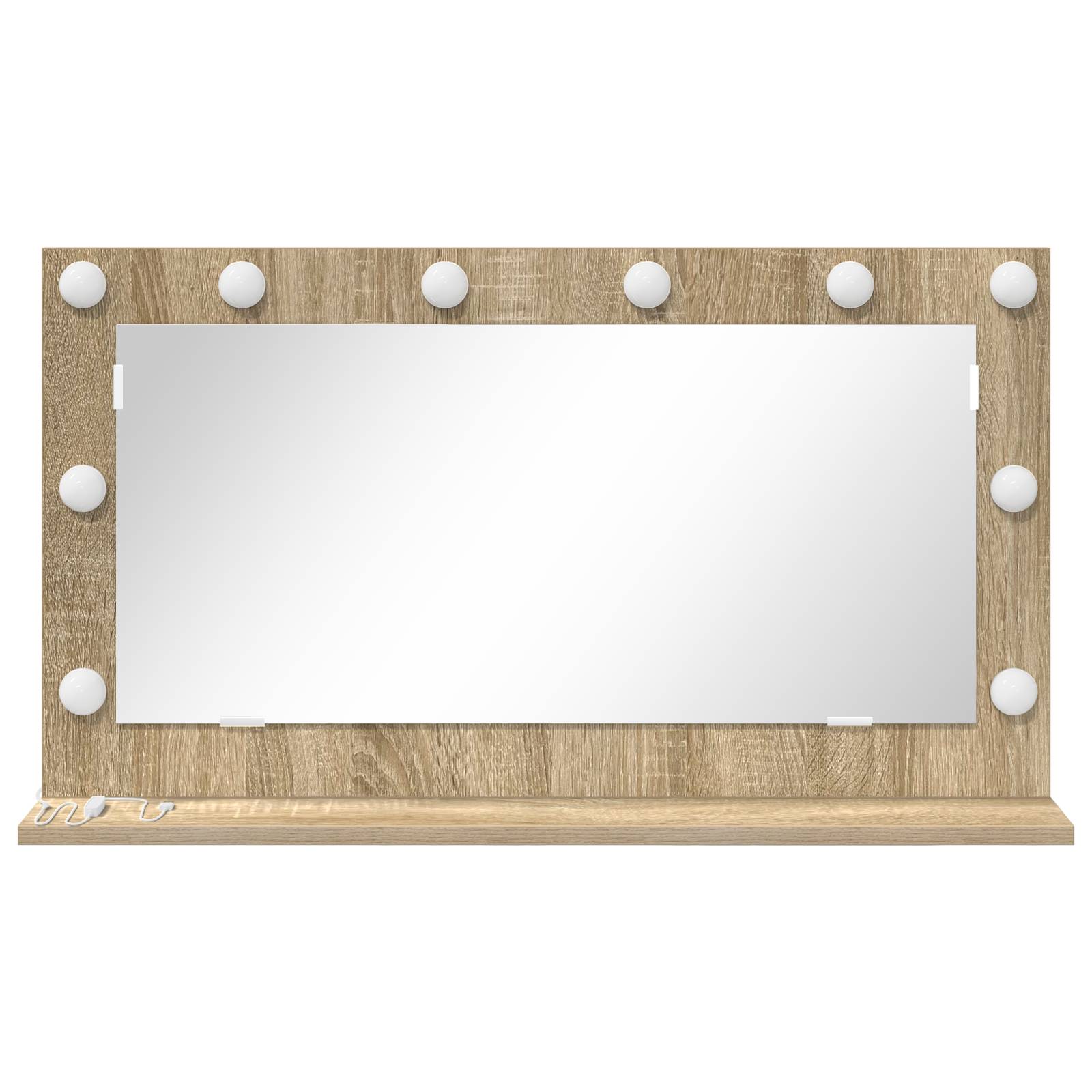 vidaXL Kosmetikspiegel Sonoma Eiche Holzwerkstoff, Glas 80 x 45 x 18 cm