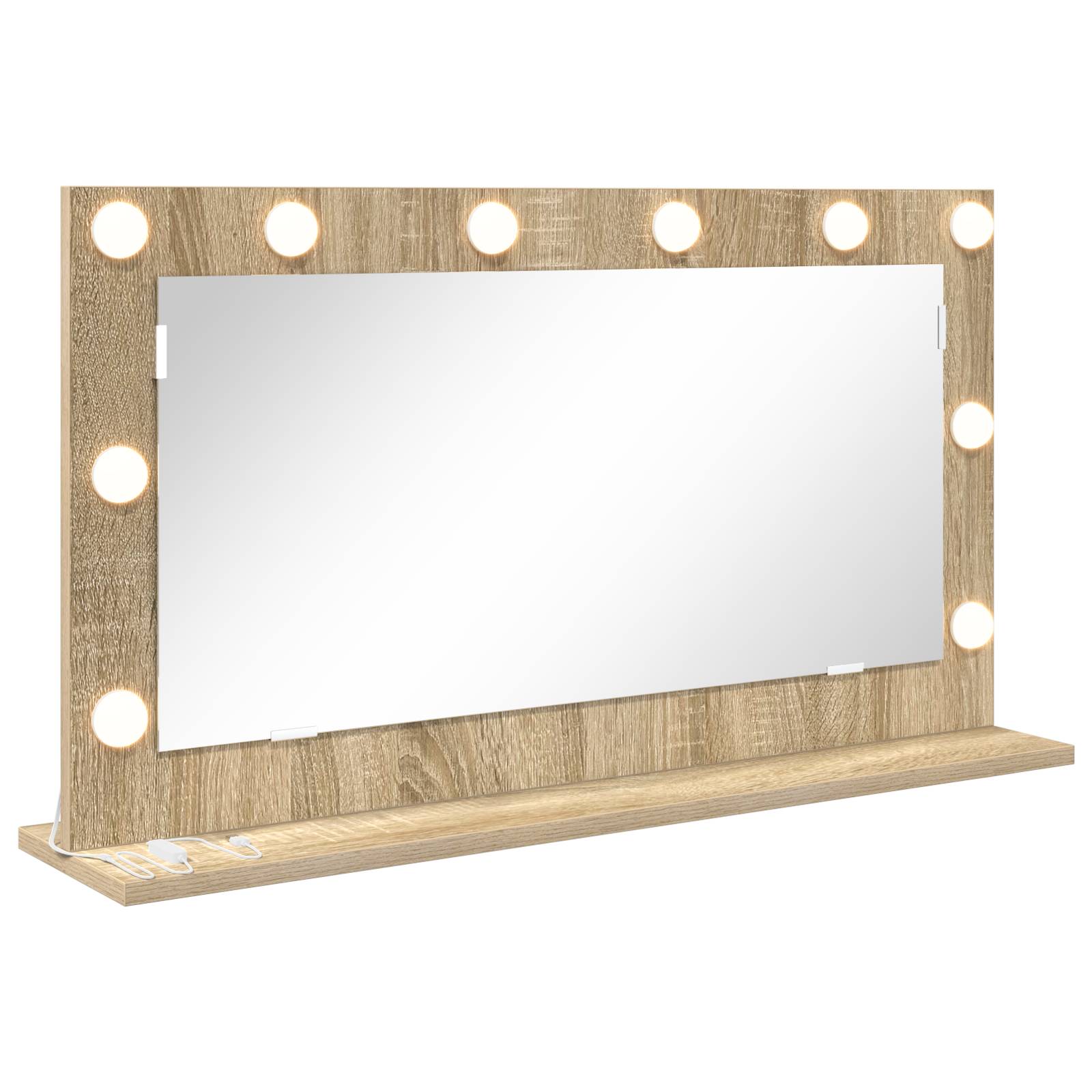 vidaXL Kosmetikspiegel Sonoma Eiche Holzwerkstoff, Glas 80 x 45 x 18 cm
