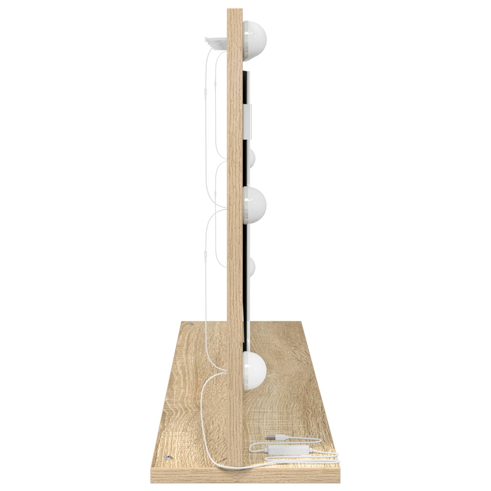 vidaXL Kosmetikspiegel Sonoma Eiche Holzwerkstoff, Glas 80 x 45 x 18 cm