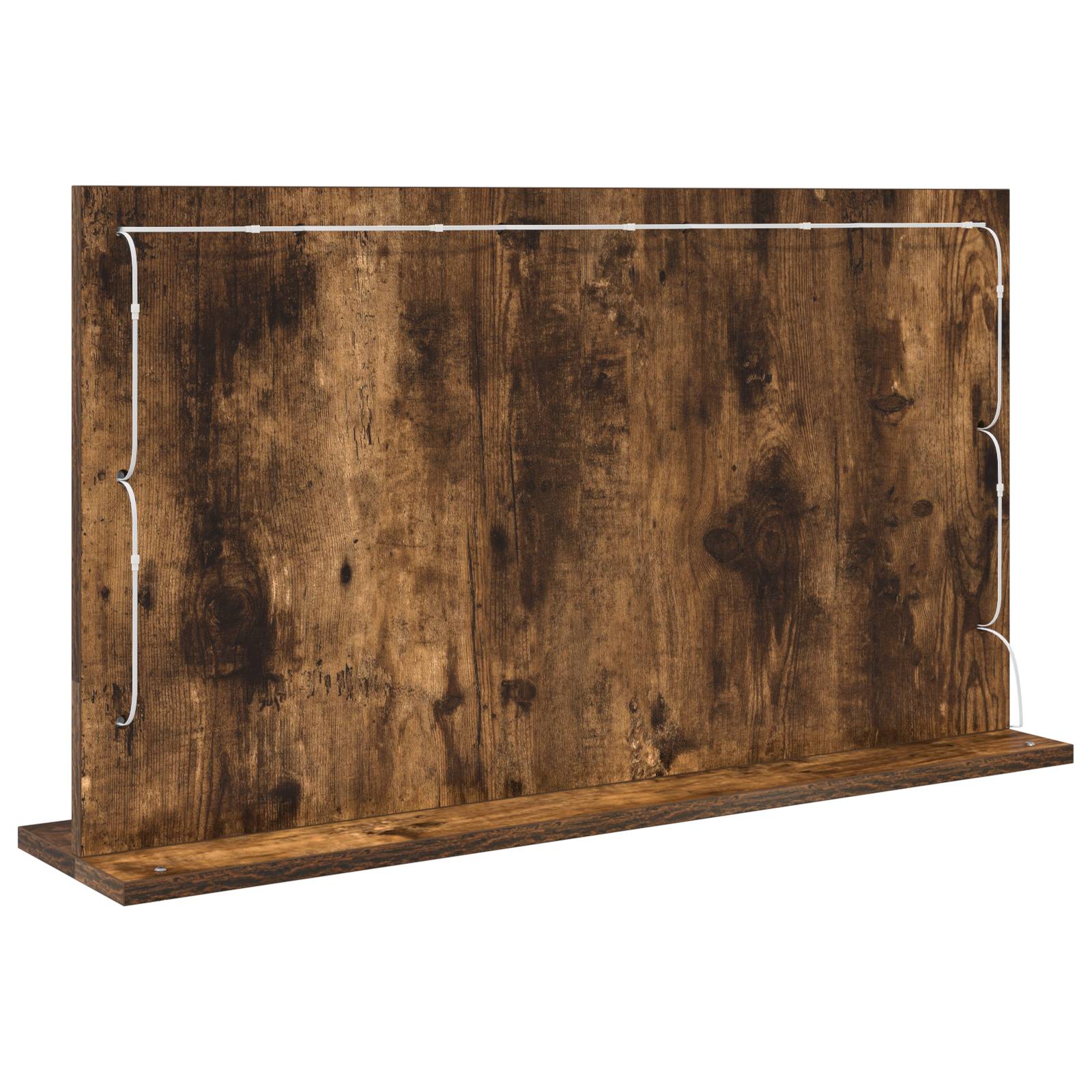 vidaXL Kosmetikspiegel Rauch-Eiche, Silber Holz, Glas 80 x 45 cm Spiegel