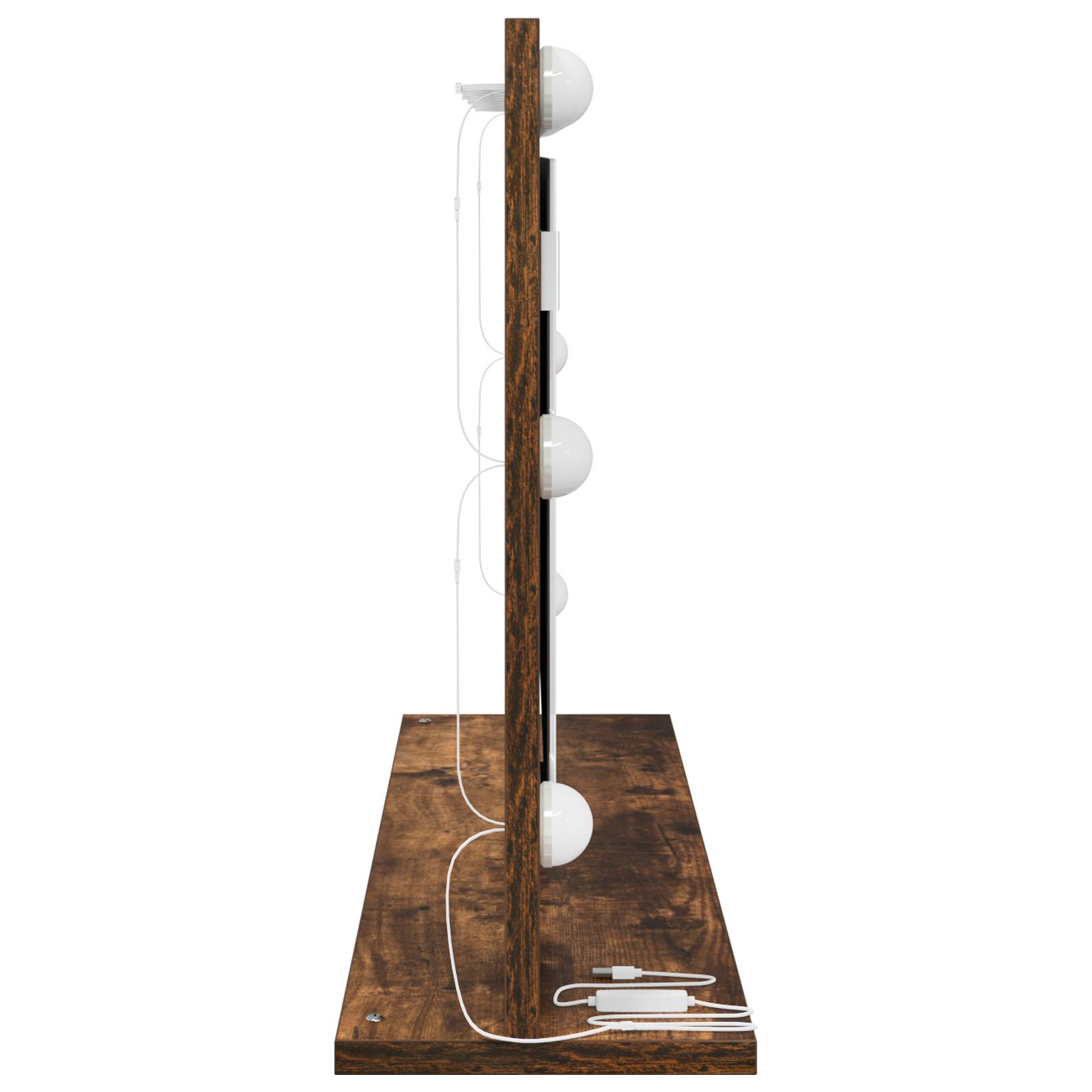 vidaXL Kosmetikspiegel Rauch-Eiche, Silber Holz, Glas 80 x 45 cm Spiegel