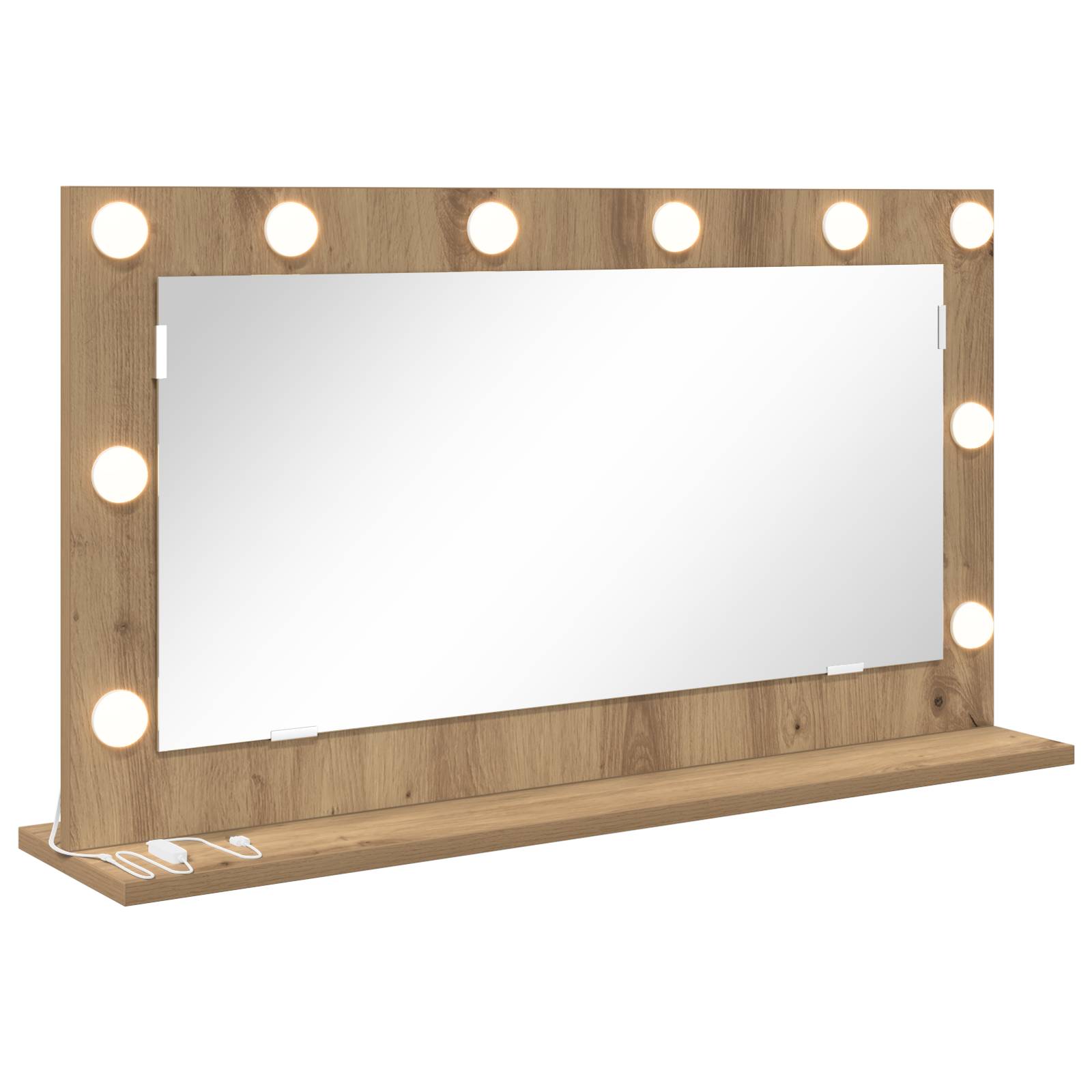 vidaXL Kosmetikspiegel Artisan Eiche Spanplatte 80 x 45 x 18 cm Spiegel