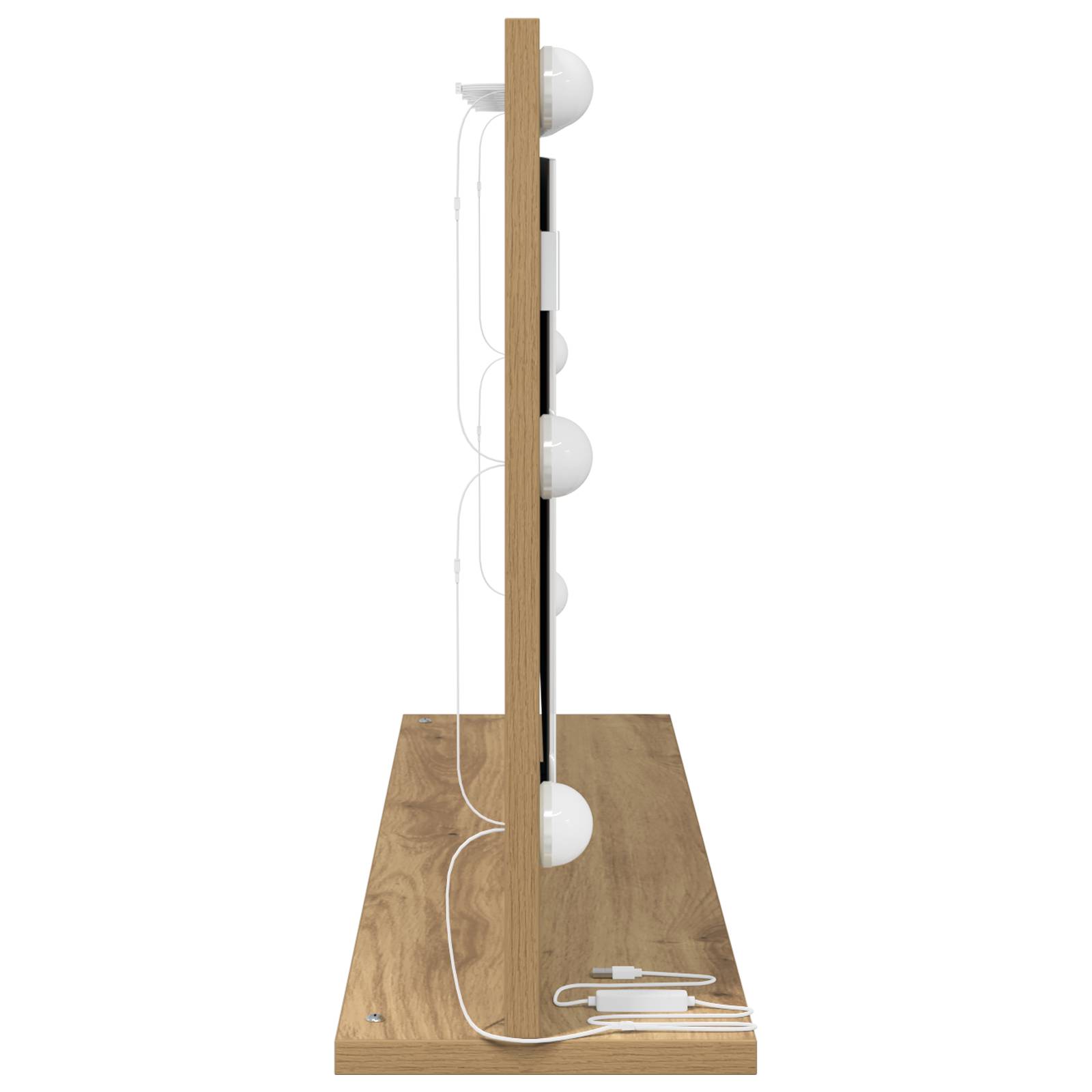 vidaXL Kosmetikspiegel Artisan Eiche Spanplatte 80 x 45 x 18 cm Spiegel