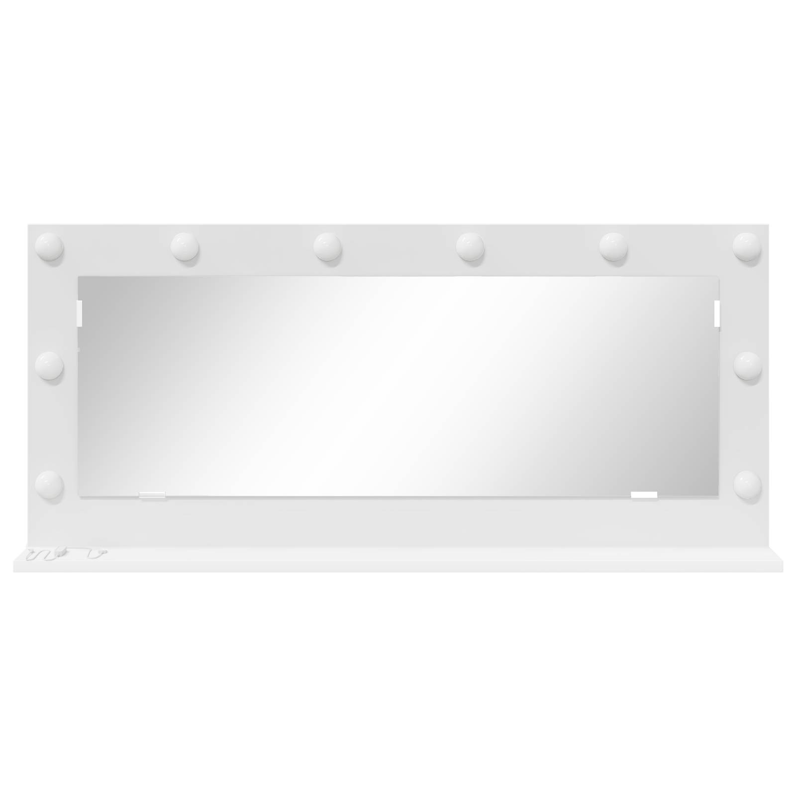 vidaXL Schminkspiegel mit LED-Lichtern Weiß 100x45x18 cm