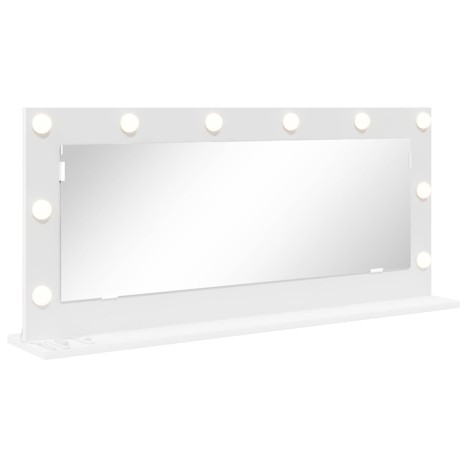 vidaXL Schminkspiegel mit LED-Lichtern Weiß 100x45x18 cm