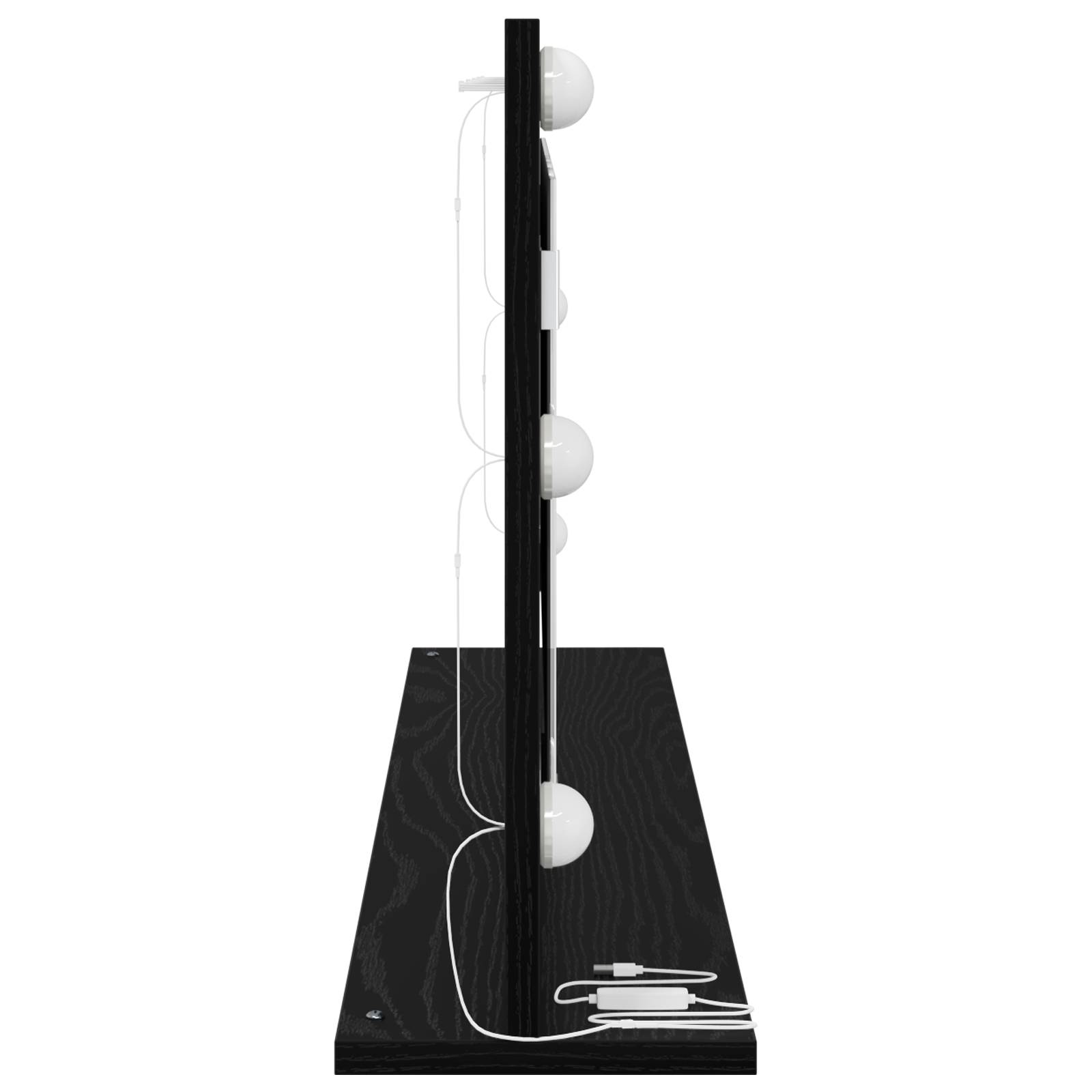 vidaXL Schminkspiegel mit LED-Lichtern Schwarz Eiche 100x45x18 cm