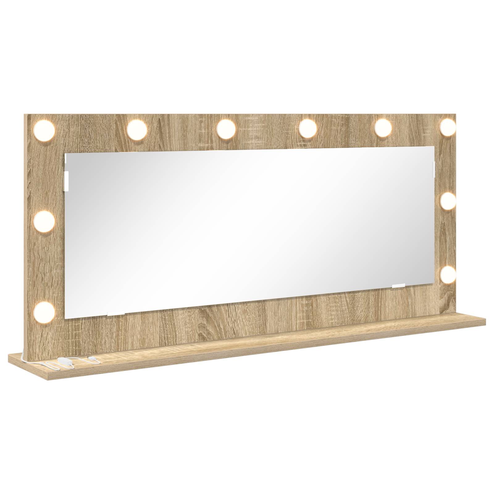 vidaXL Schminkspiegel mit LED-Lichtern Sonoma Eiche 100x45x18 cm