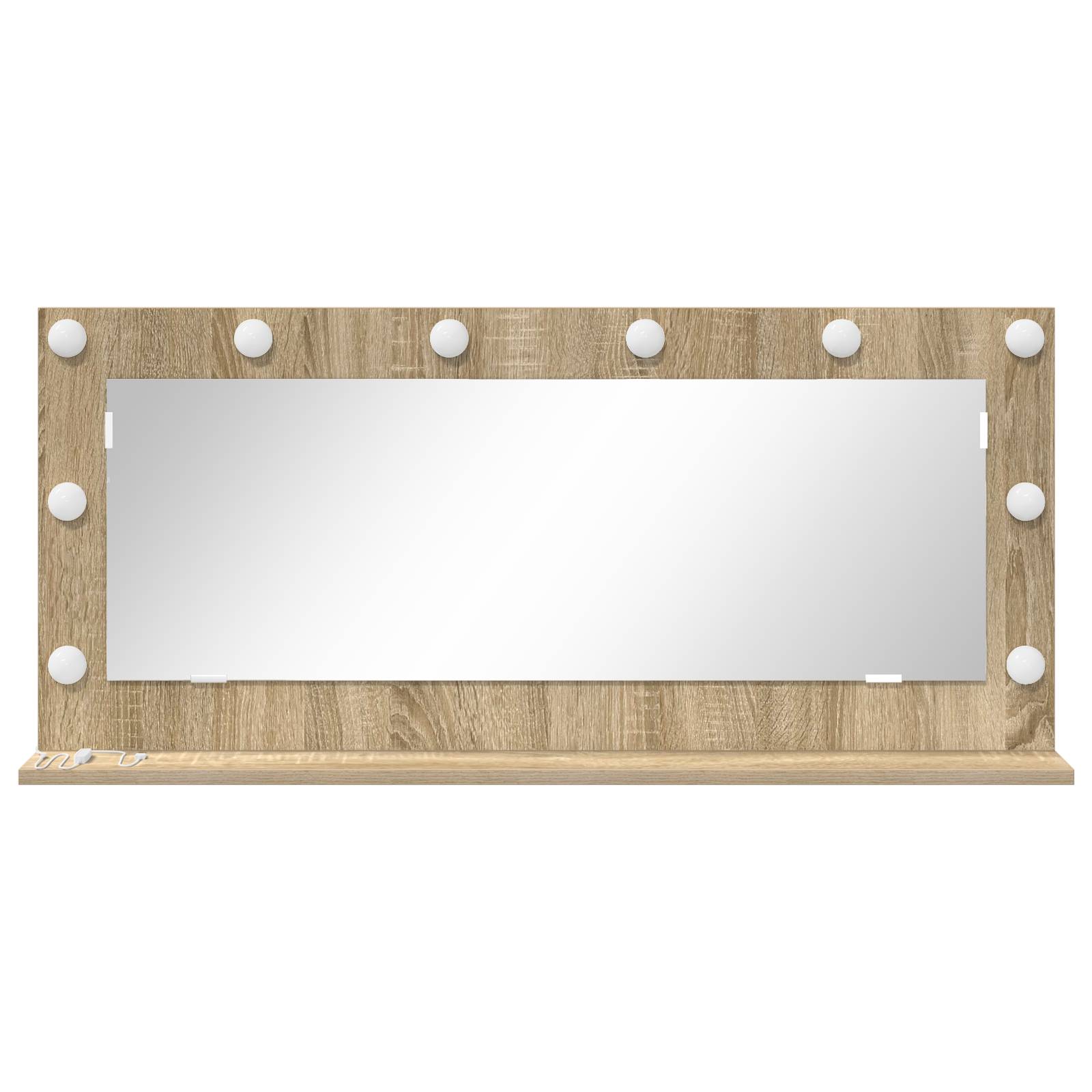 vidaXL Schminkspiegel mit LED-Lichtern Sonoma Eiche 100x45x18 cm