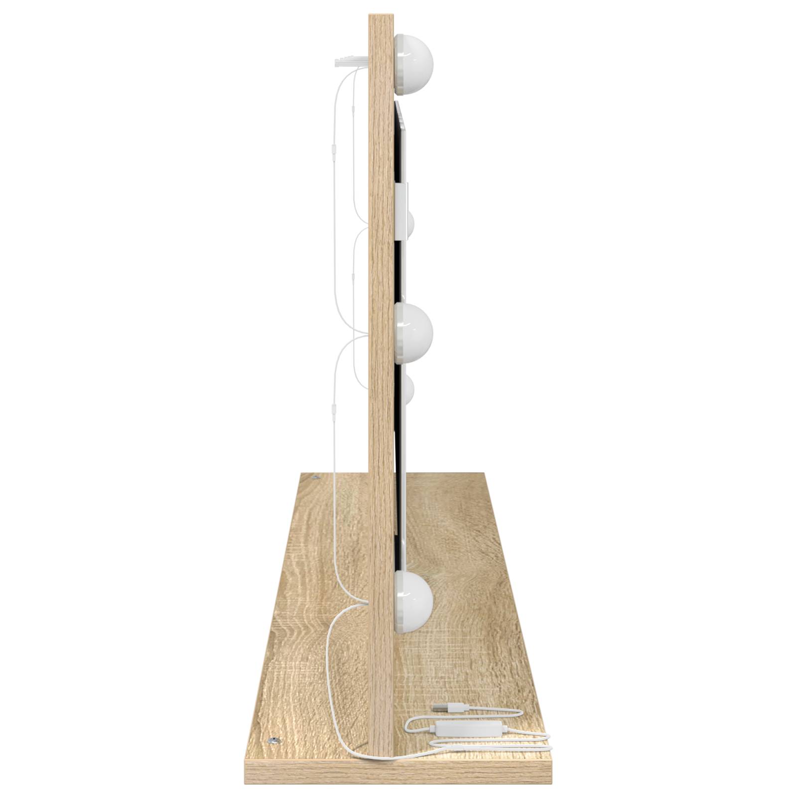 vidaXL Schminkspiegel mit LED-Lichtern Sonoma Eiche 100x45x18 cm