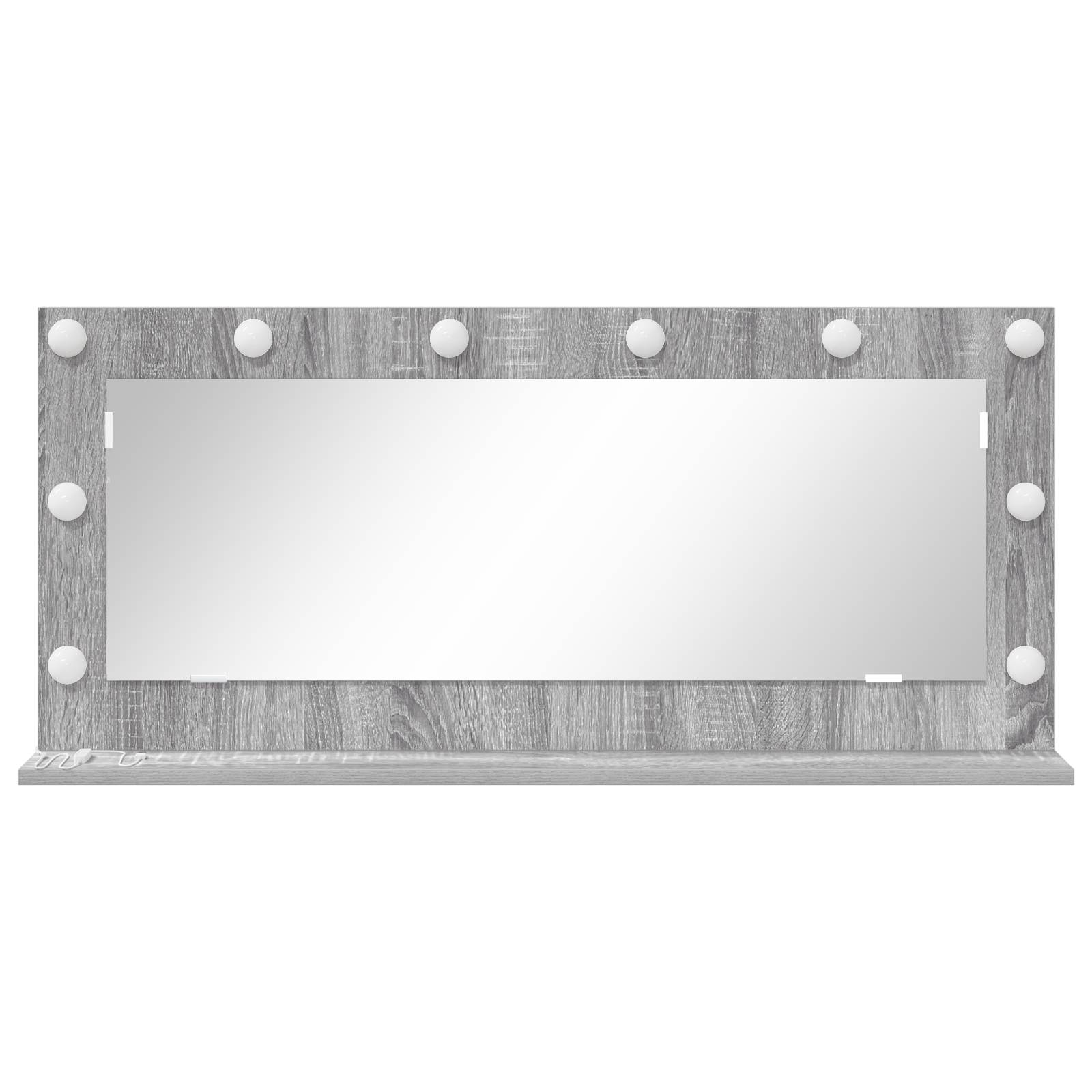 vidaXL Schminkspiegel mit LED-Lichtern Grau Sonoma 100x45x18 cm