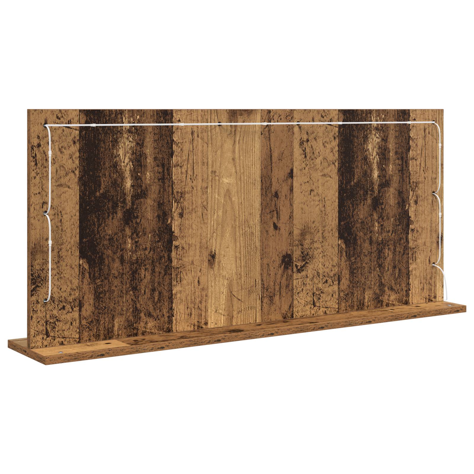vidaXL Schminkspiegel mit LED-Lichtern Alte Holz 100x45x18 cm