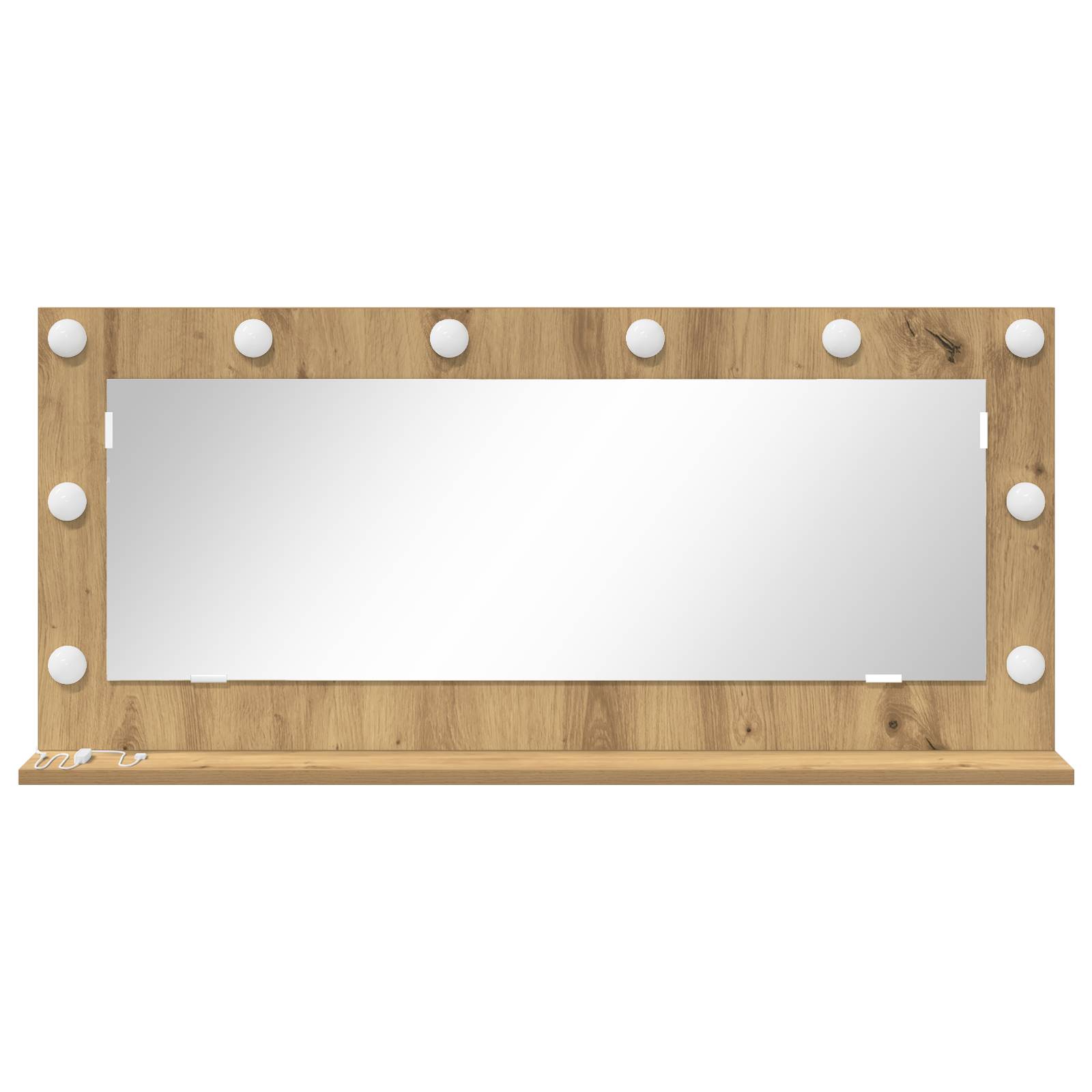 vidaXL Schminkspiegel mit LED-Lichtern Artisan Eiche 100x45x18 cm